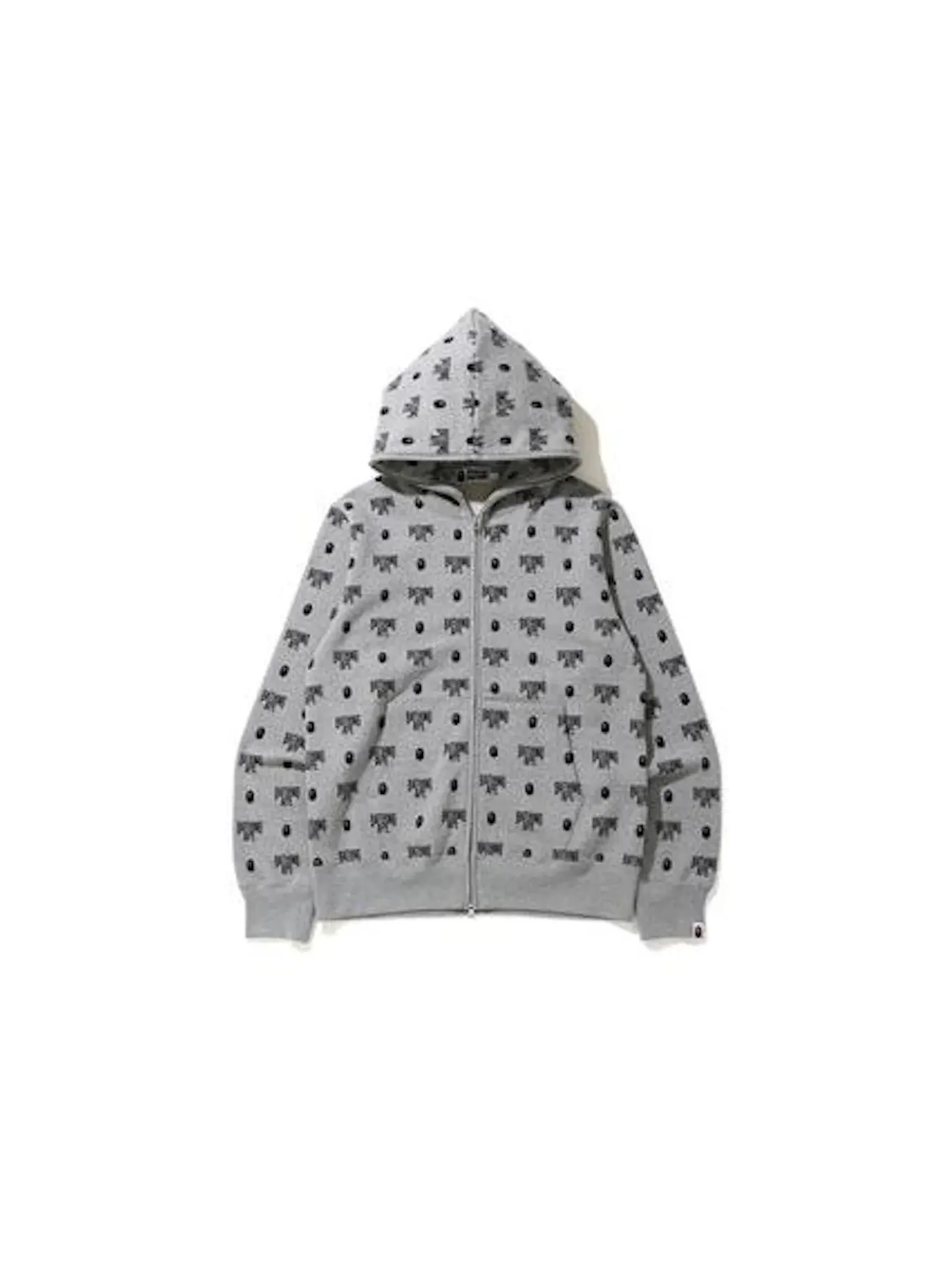 Мужская худи с принтом Monogram BAPE — изображение 1 из 1, серый