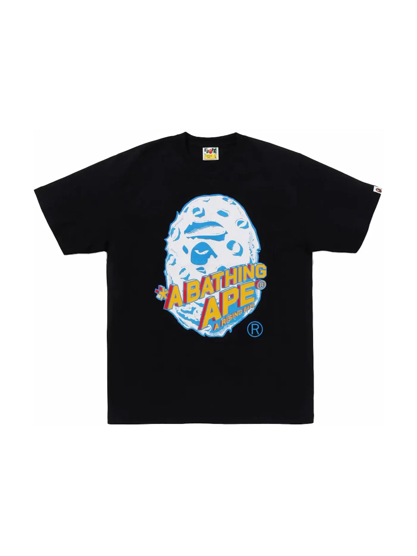 Мужская футболка с принтом BAPE Moon Ape Head Tee — изображение 1 из 2, черный