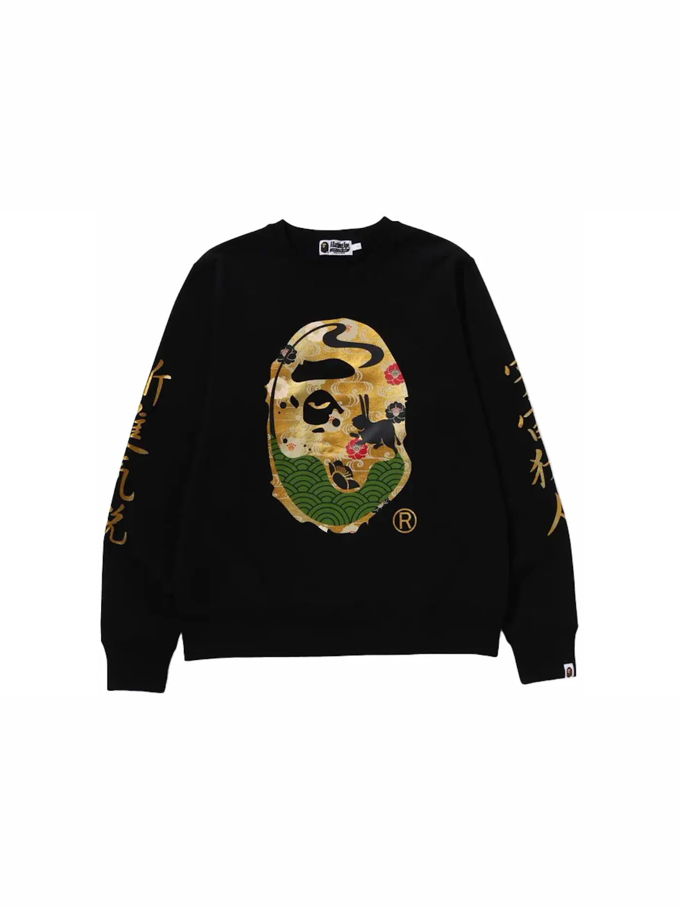 Мужской свитшот с принтом Moon Japan Ape Head Crewneck BAPE — изображение 1 из 2, черный