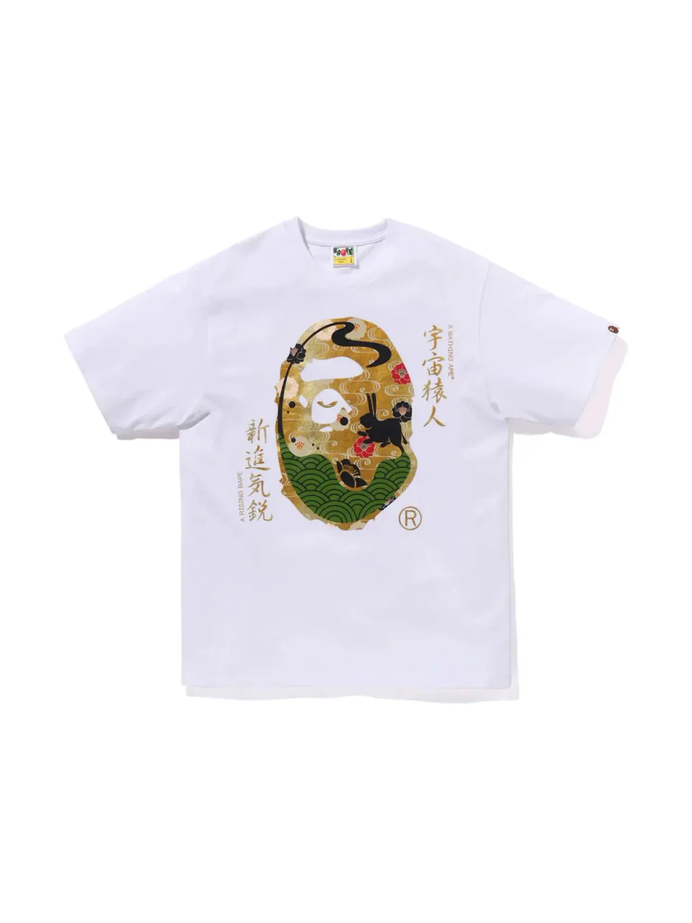 Мужская футболка с принтом Moon Japan Ape Head Tee BAPE — изображение 1 из 1, белый