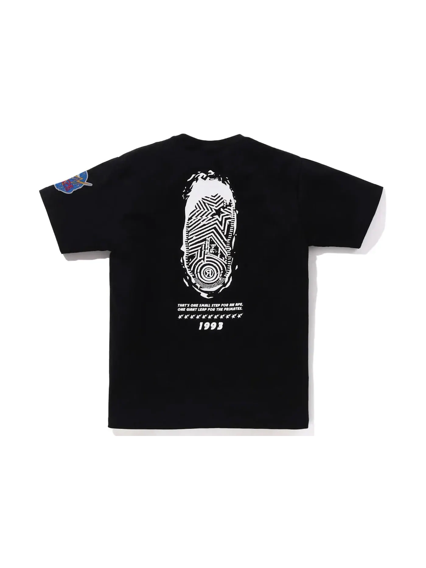 Мужская футболка с принтом Moon Landing BAPE — изображение 2 из 2, черный
