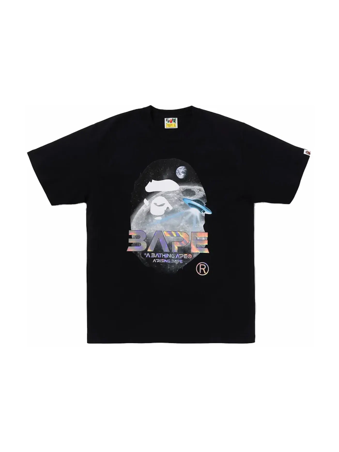 Мужская футболка с принтом Moon Photo Ape Head BAPE — изображение 1 из 2, черный