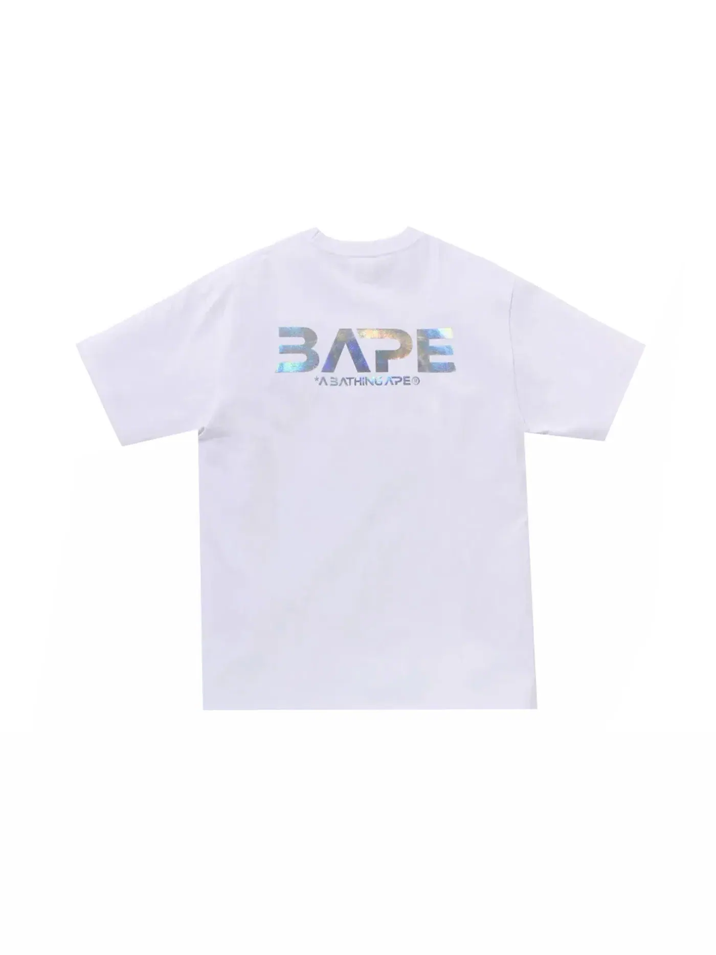 Мужская футболка с принтом Moon Photo Ape Head Tee BAPE — изображение 2 из 2, белый