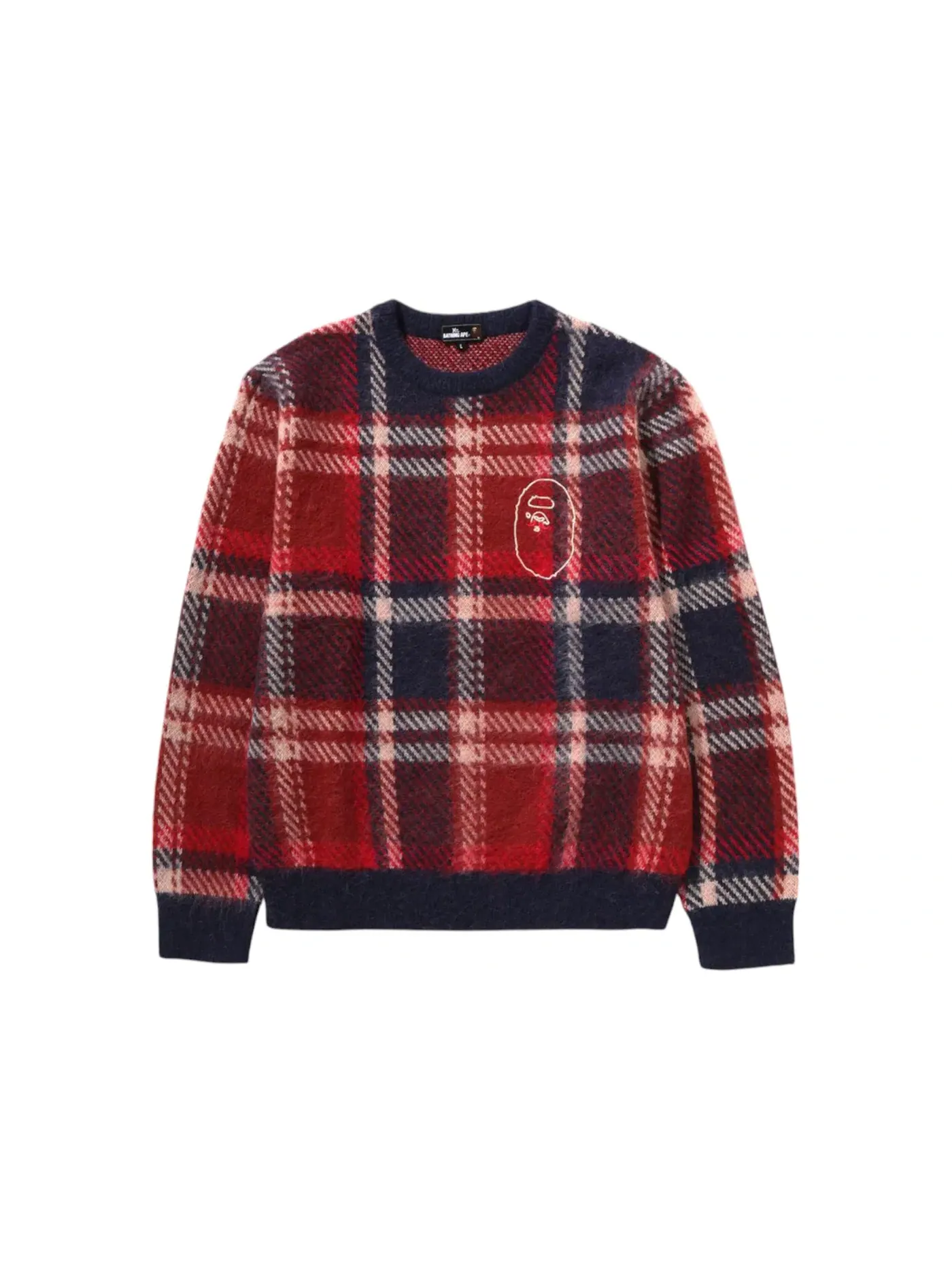 Мужской свитер с принтом Mr Bathing Ape Check Sweater BAPE — изображение 1 из 2, красный