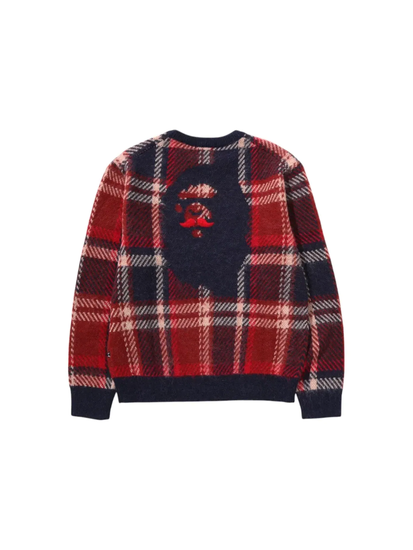 Мужской свитер с принтом Mr Bathing Ape Check Sweater BAPE — изображение 2 из 2, красный