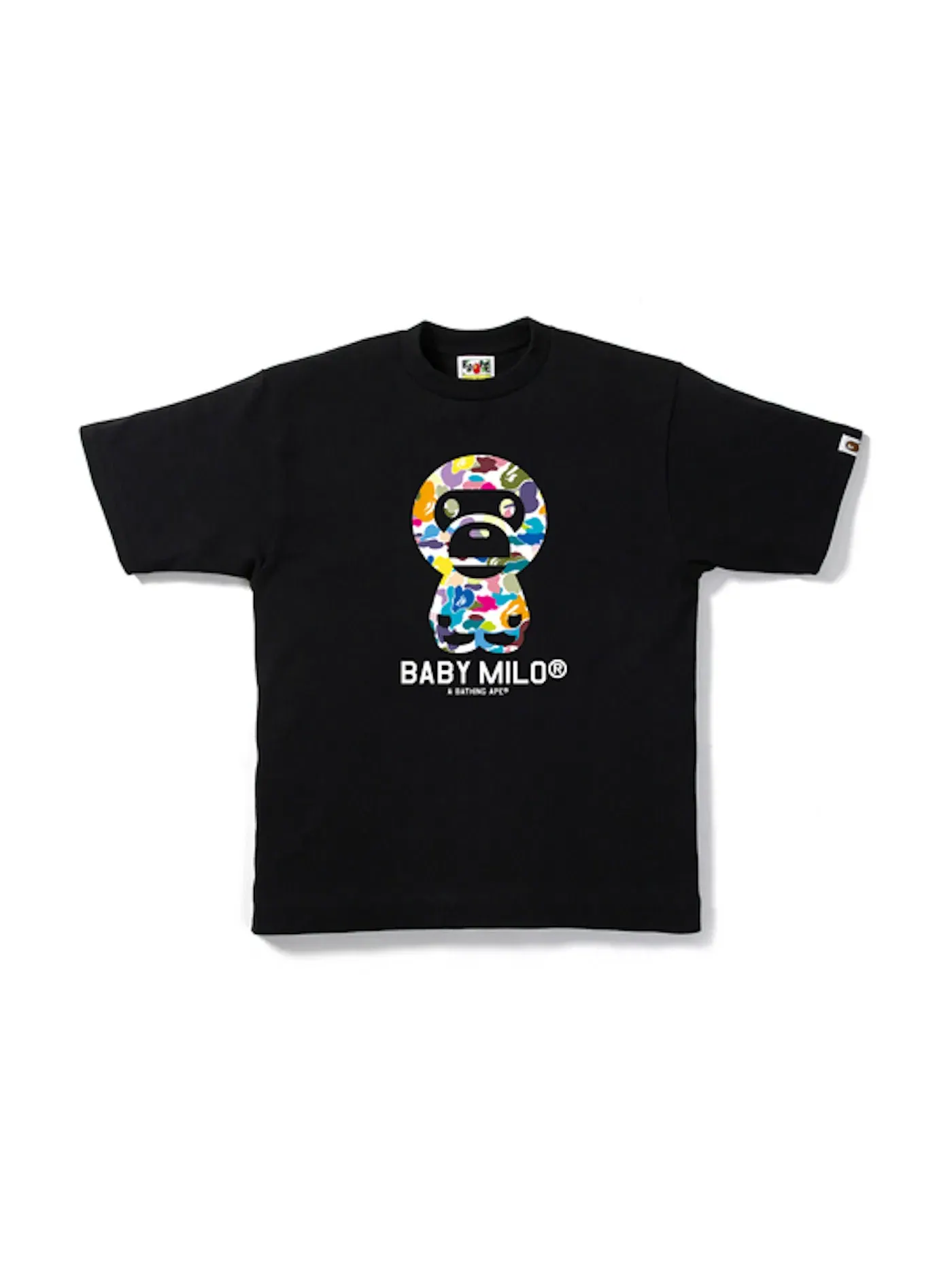 Мужская футболка с принтом BAPE Multi Camo Baby Milo Tee — изображение 1 из 1, черный