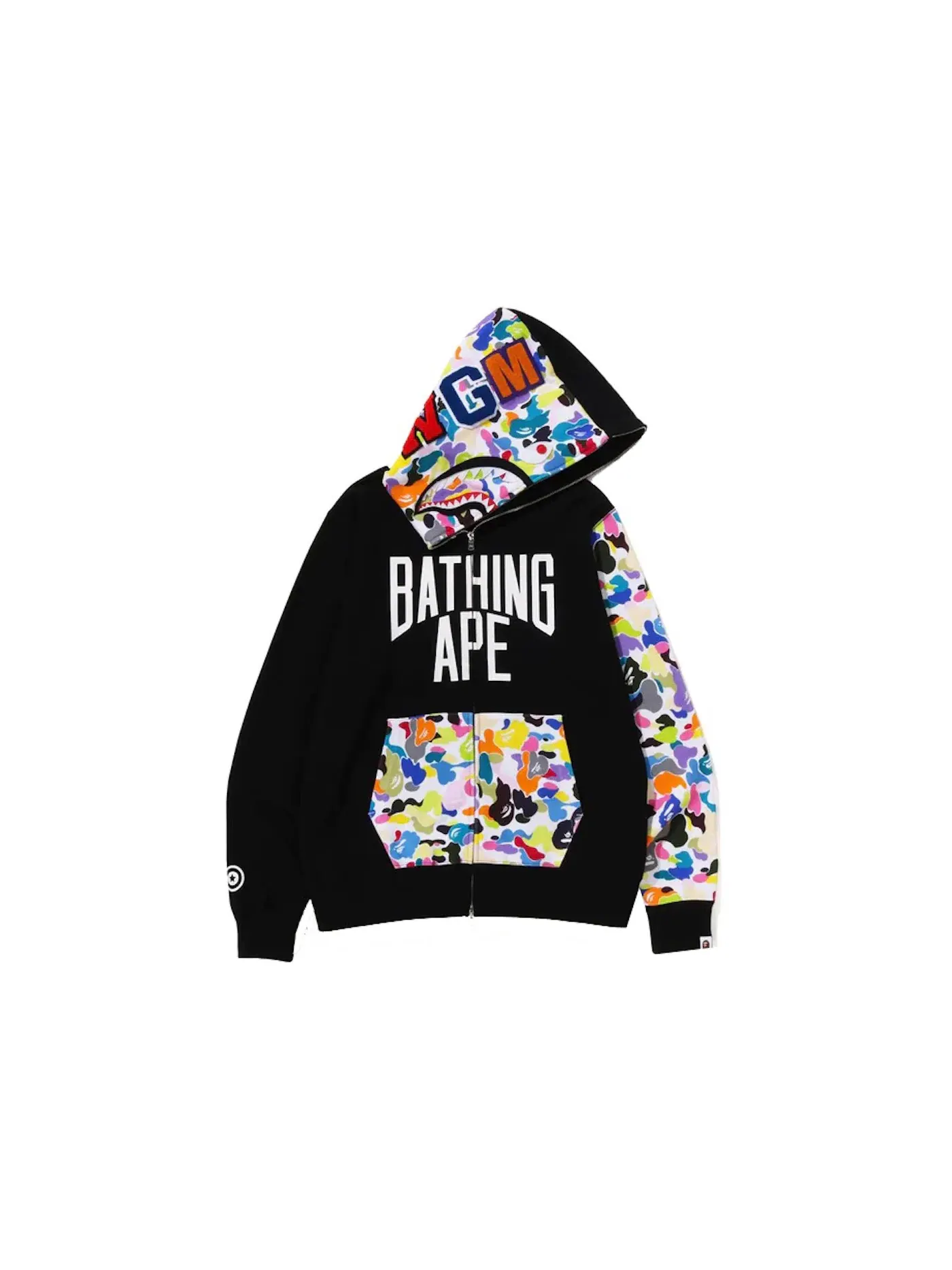 Мужская худи с принтом Full Zip Hoodie BAPE — изображение 1 из 3, черный