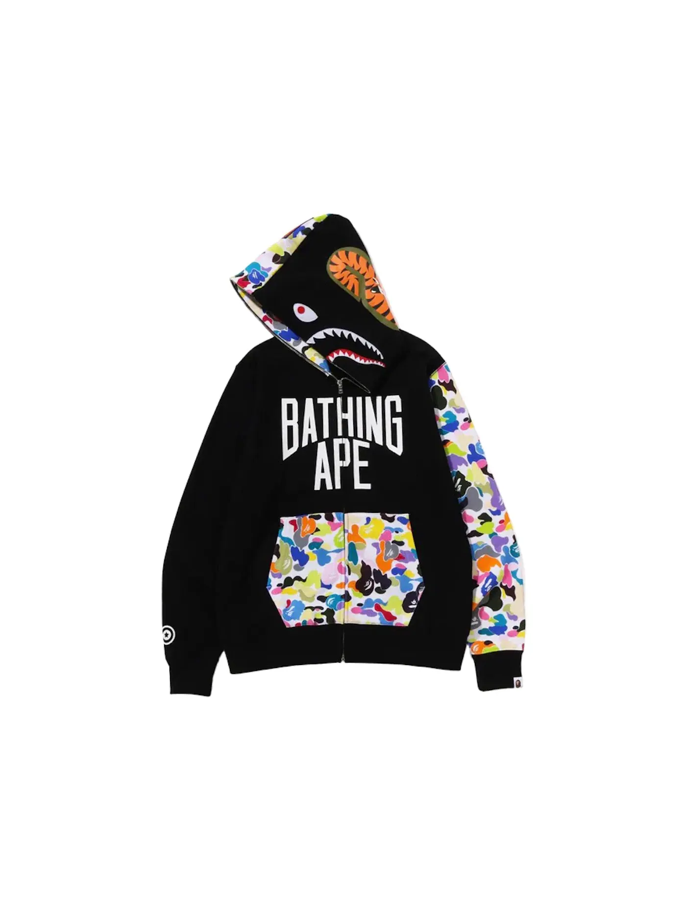 Мужская худи с принтом Full Zip Hoodie BAPE — изображение 2 из 3, черный