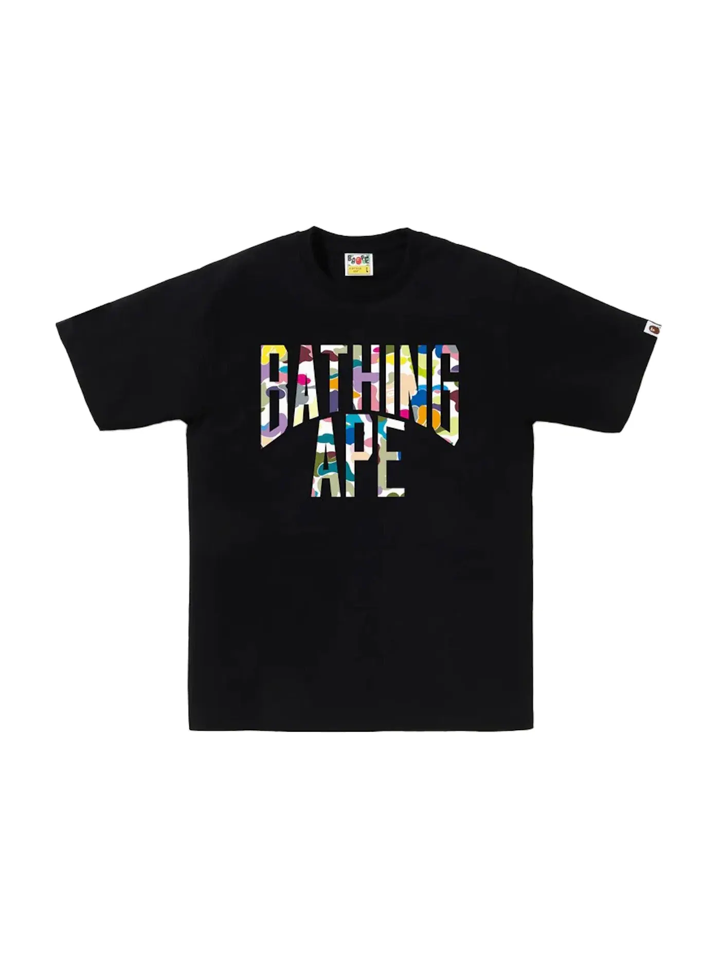 Мужская футболка с принтом BAPE Multi Camo NYC Logo Tee BAPE — изображение 1 из 1, черный мульти