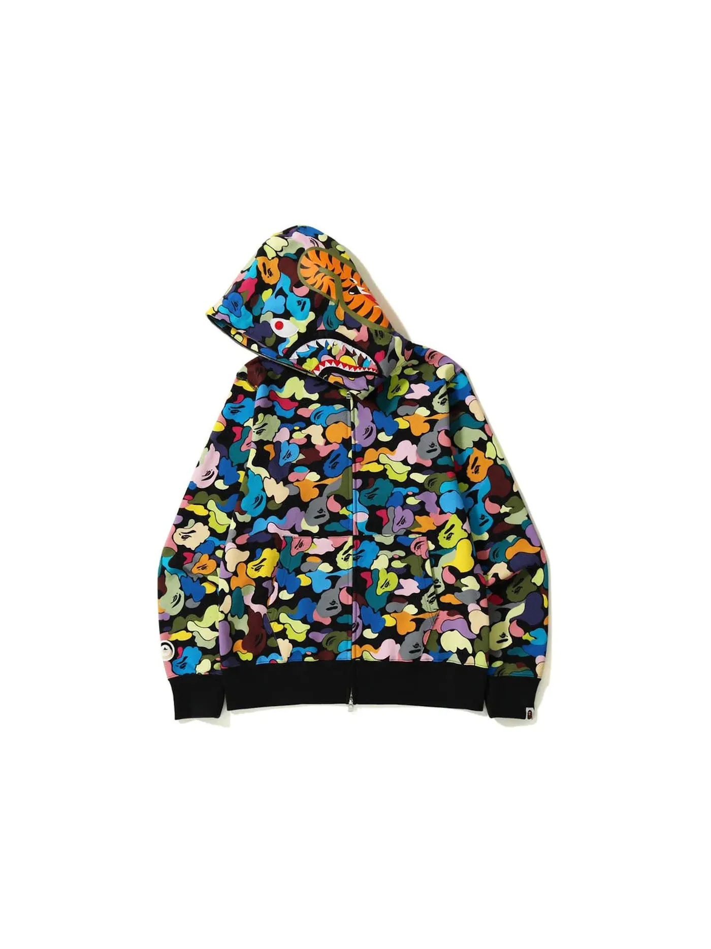 Мужская худи с полной застежкой-молнией с камуфляжным принтом Hoodie BAPE — изображение 2 из 2, черный