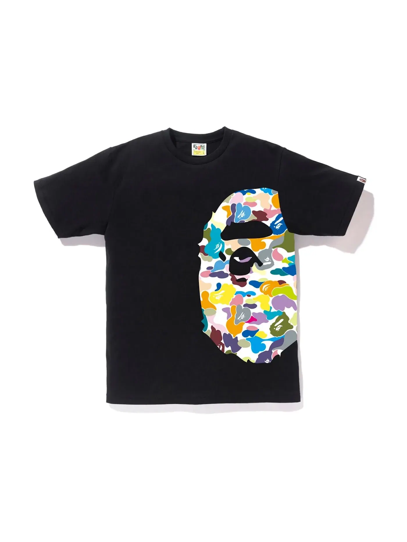 Мужская футболка с принтом BAPE Multi Camo Side Big Ape Head Tee — изображение 1 из 2, черный