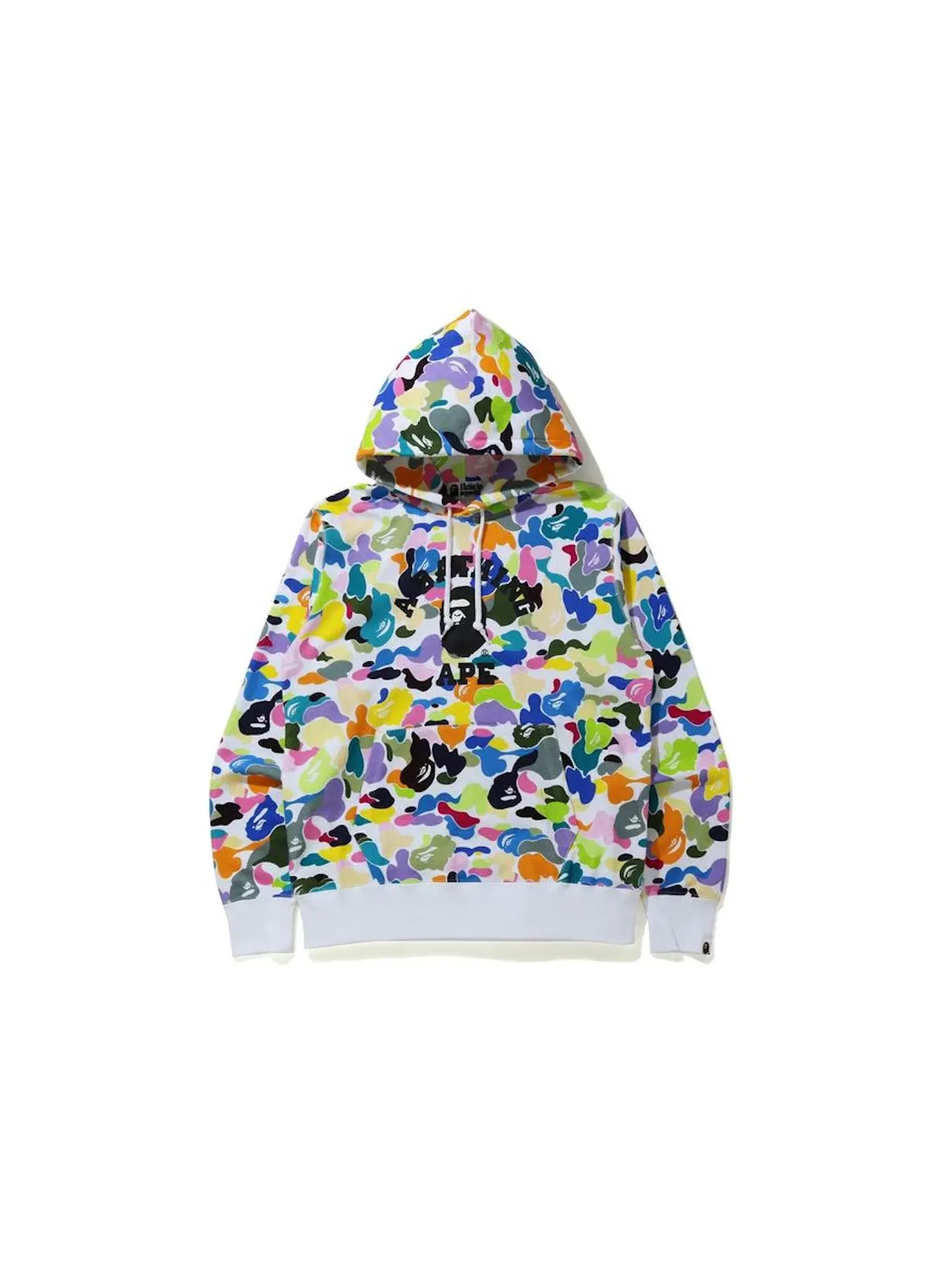 Мужской свитшот с капюшоном широкого кроя BAPE Multi Camo — изображение 1 из 1, белый