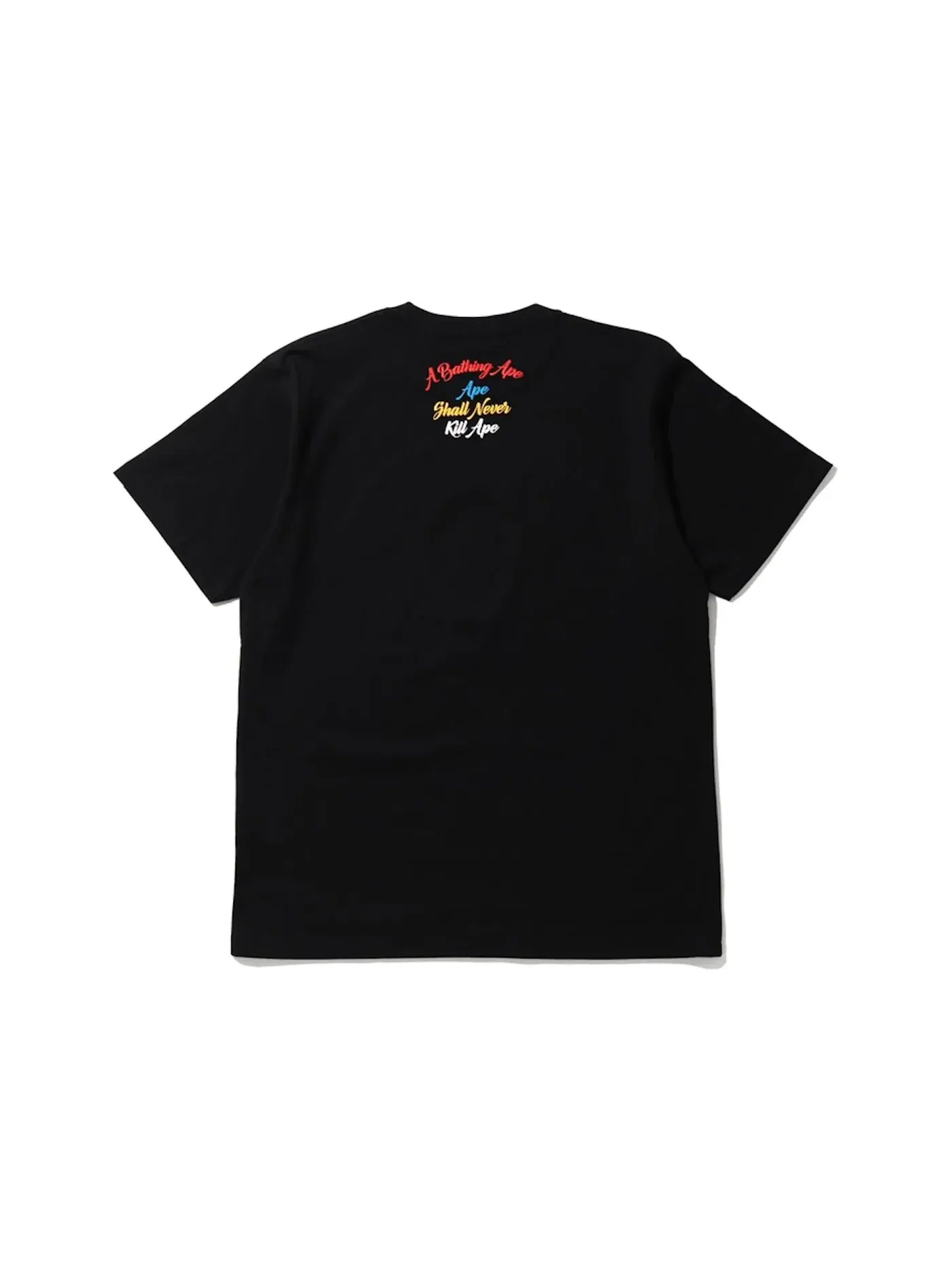 Мужская футболка с принтом BAPE Multi Color Letters College Tee — изображение 2 из 2, черный