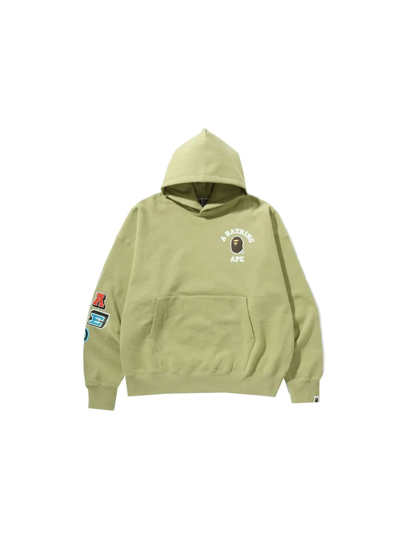 Мужской пуловер с капюшоном свободного кроя BAPE — изображение 1 из 2, бежевый