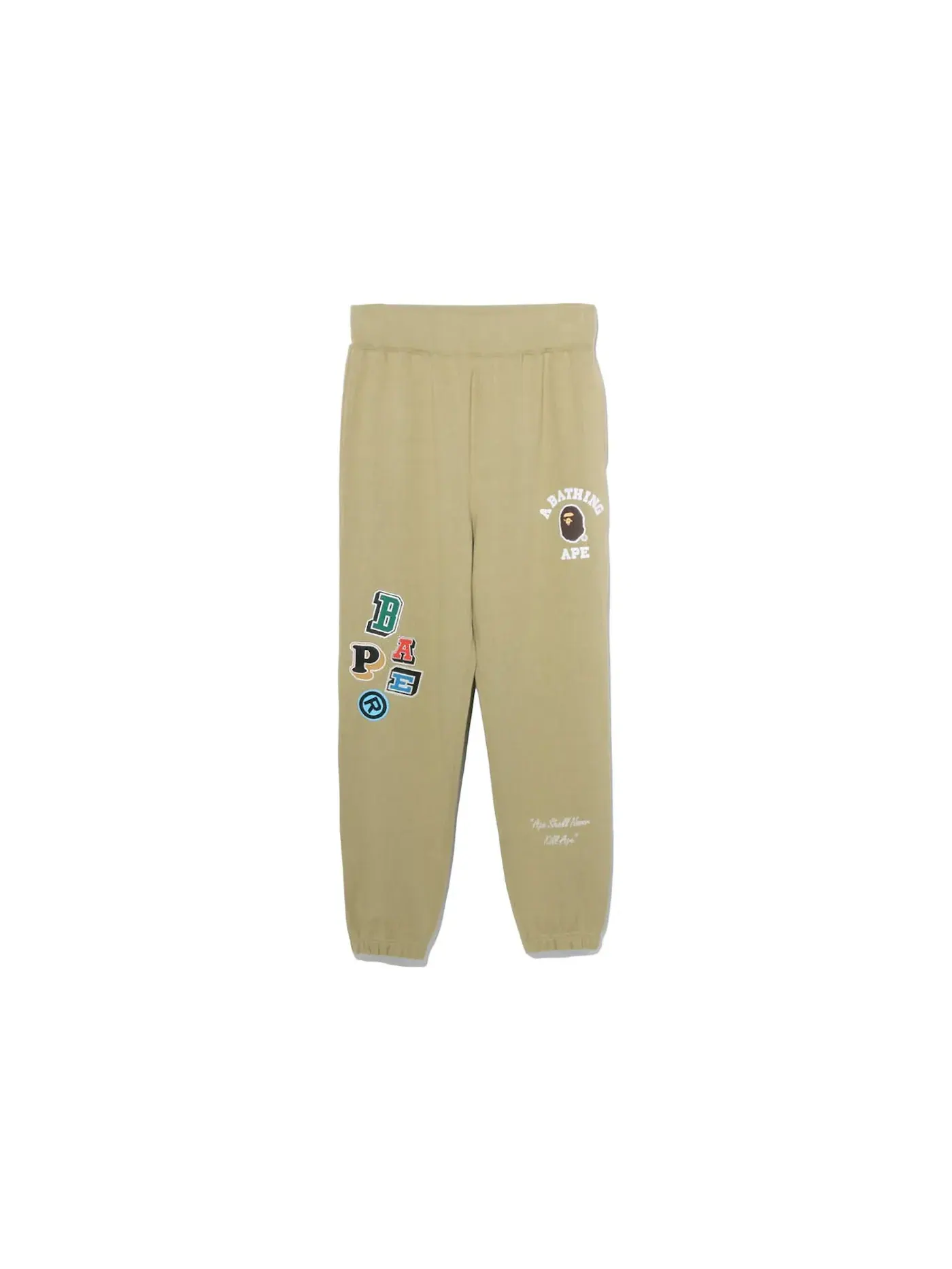 Мужские спортивные штаны с принтом BAPE — изображение 1 из 1, бежевый