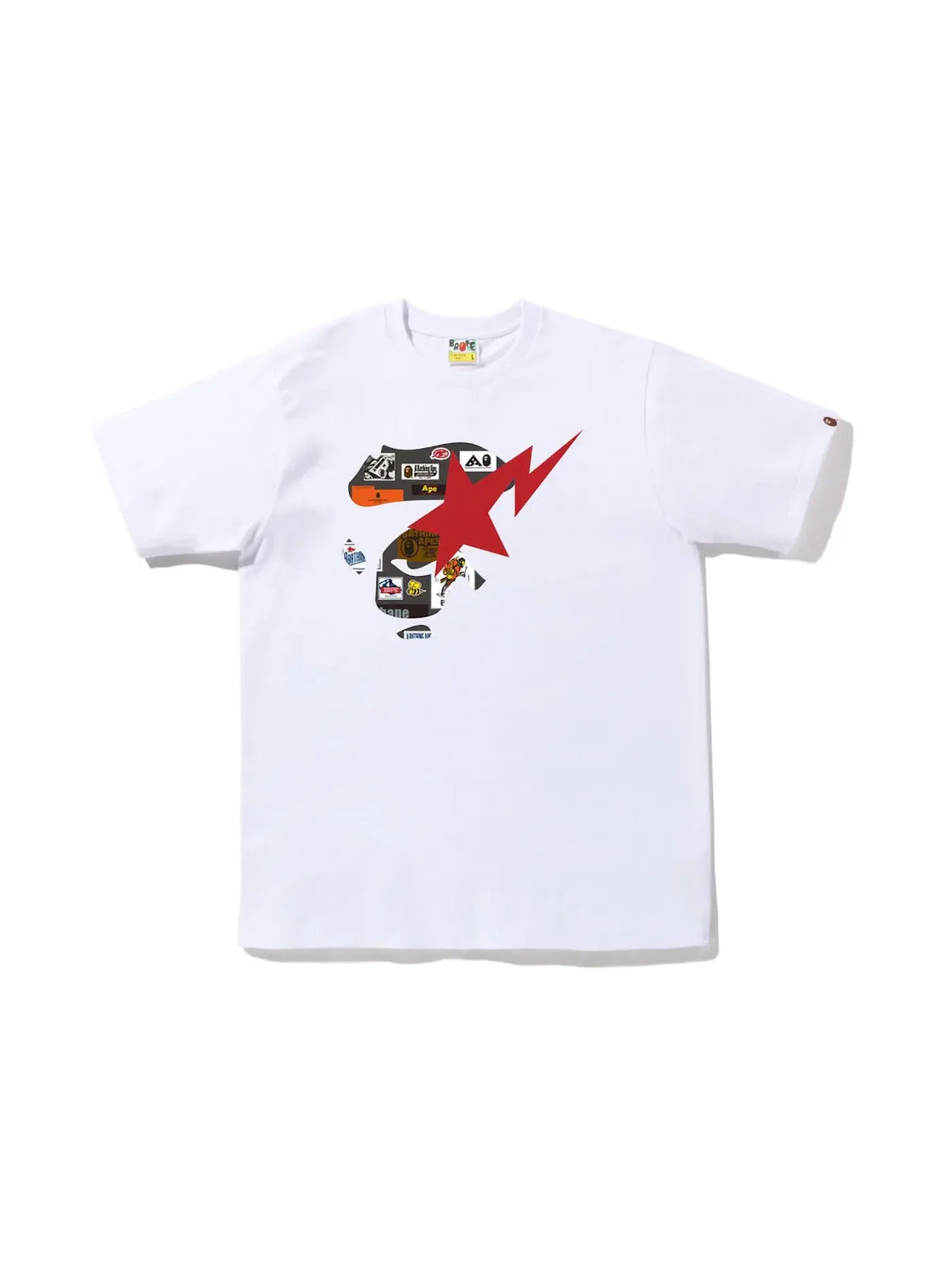 Мужская футболка с принтом Ape Face Tee BAPE — изображение 1 из 2, белый