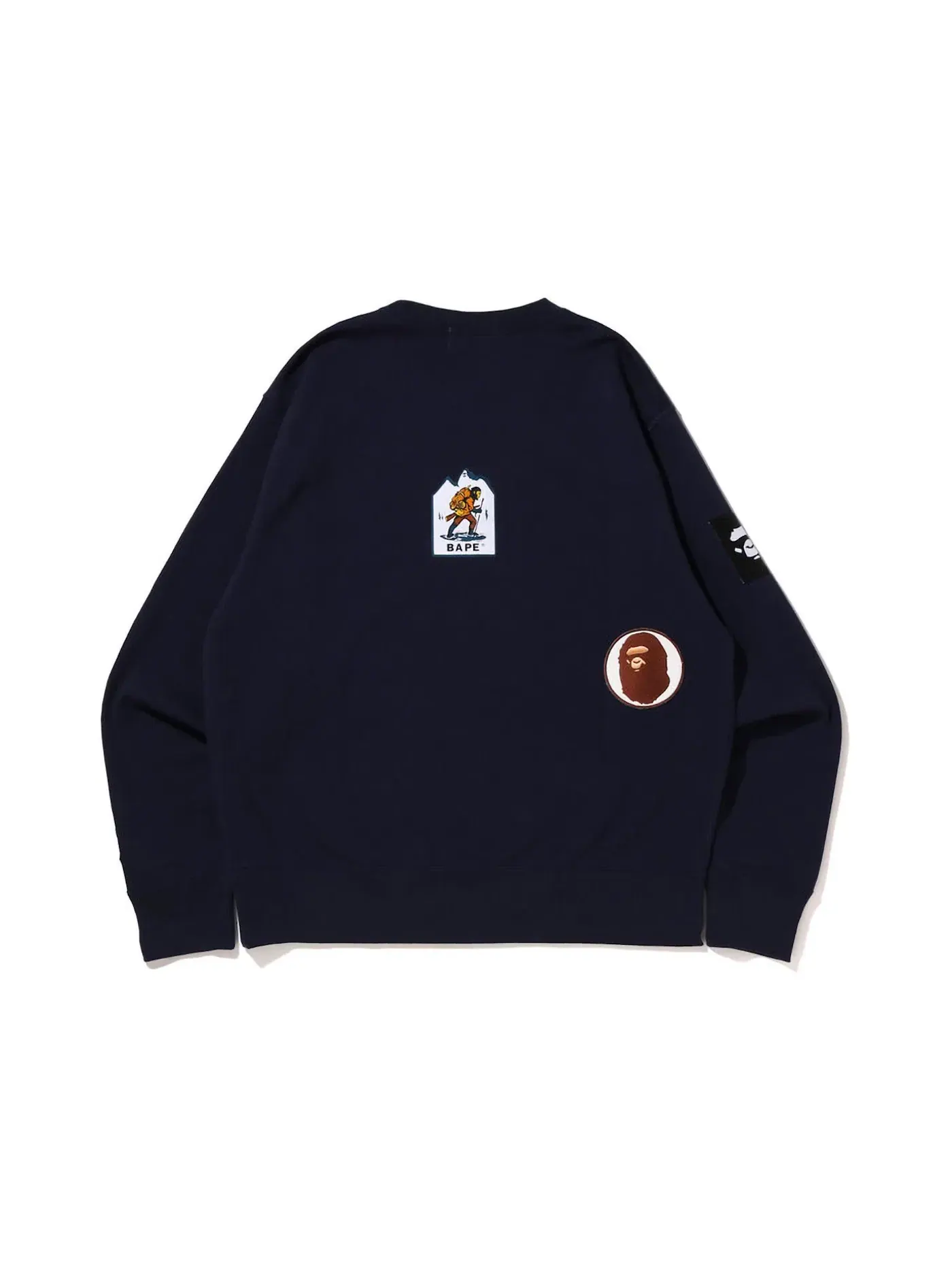 Мужской свитшот свободного кроя BAPE Multi Label Relaxed Fit Crewneck — изображение 2 из 2, темно-синий