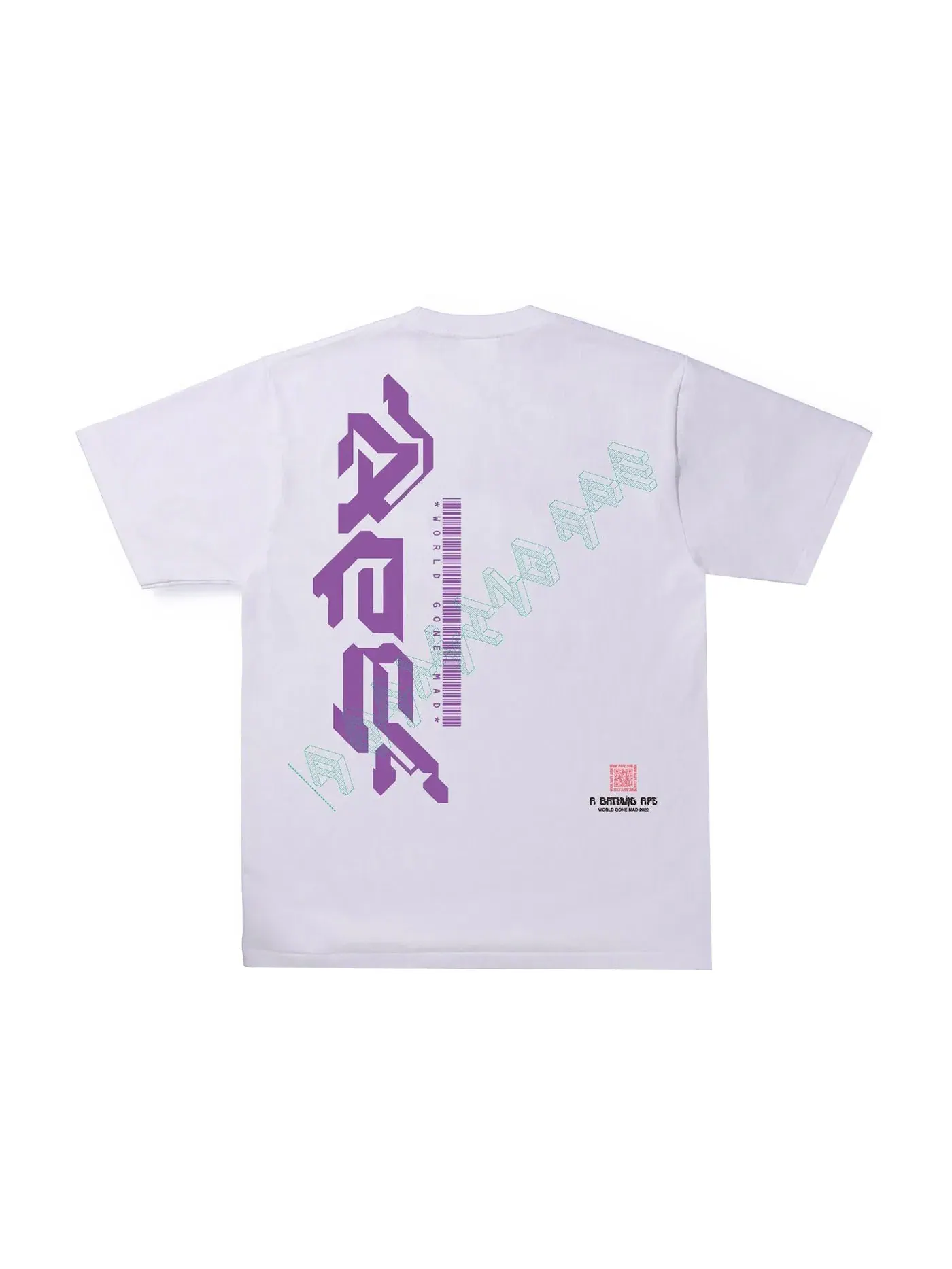 Мужская футболка с принтом BAPE Tee BAPE — изображение 2 из 2, белый