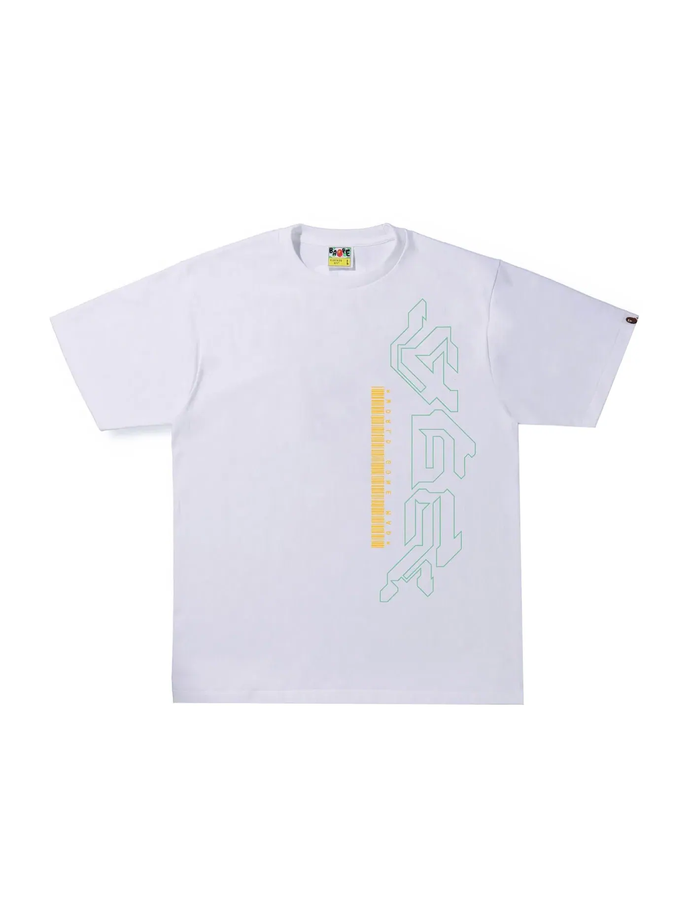 Мужская футболка с принтом BAPE Multi Logo 2 Tee — изображение 1 из 2, белый