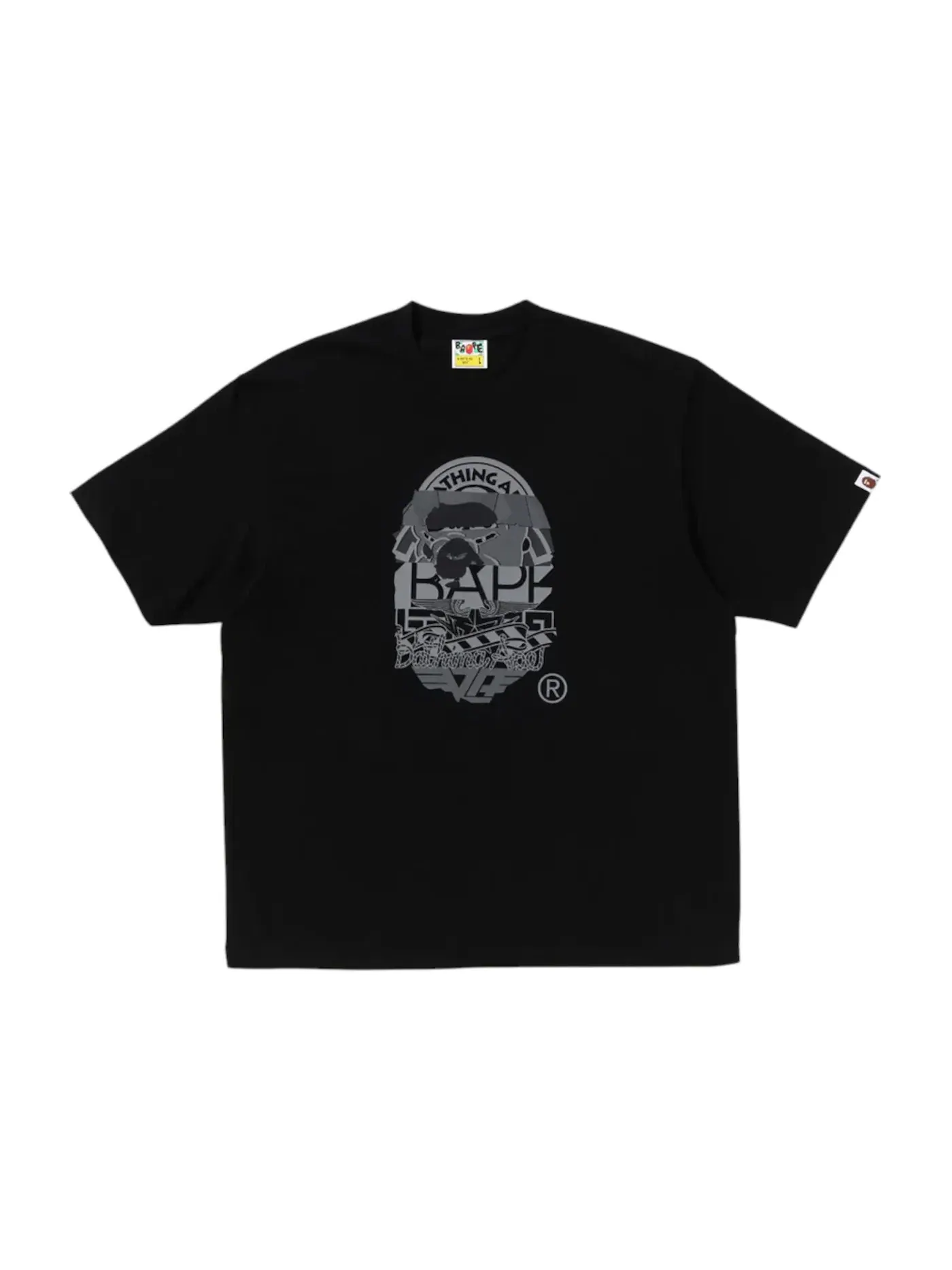 Мужская футболка свободного кроя с принтом Tee BAPE — изображение 1 из 1, черный