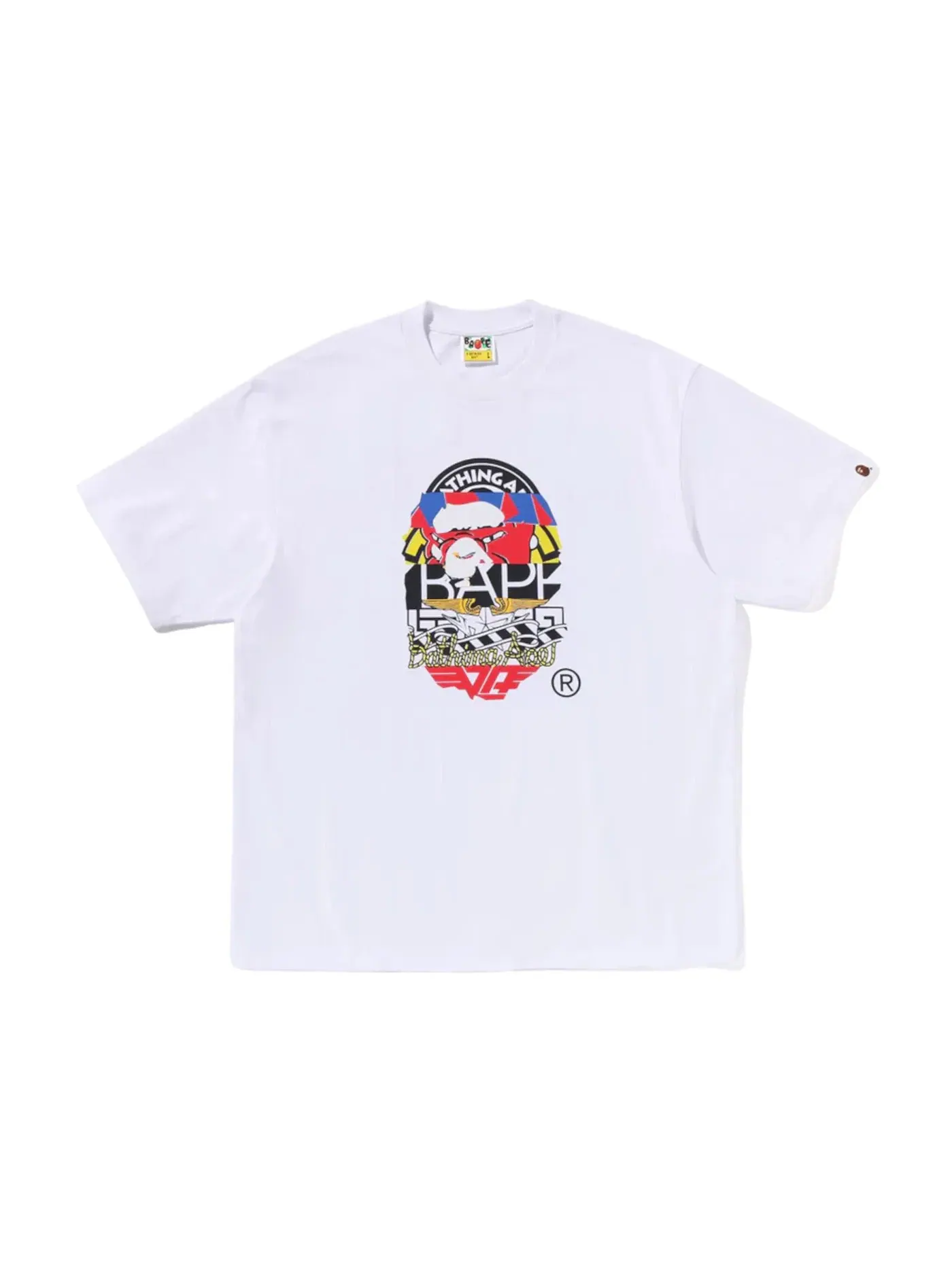 Мужская футболка с принтом Multi Logo Ape Head Relaxed Fit Tee BAPE — изображение 1 из 1, белый