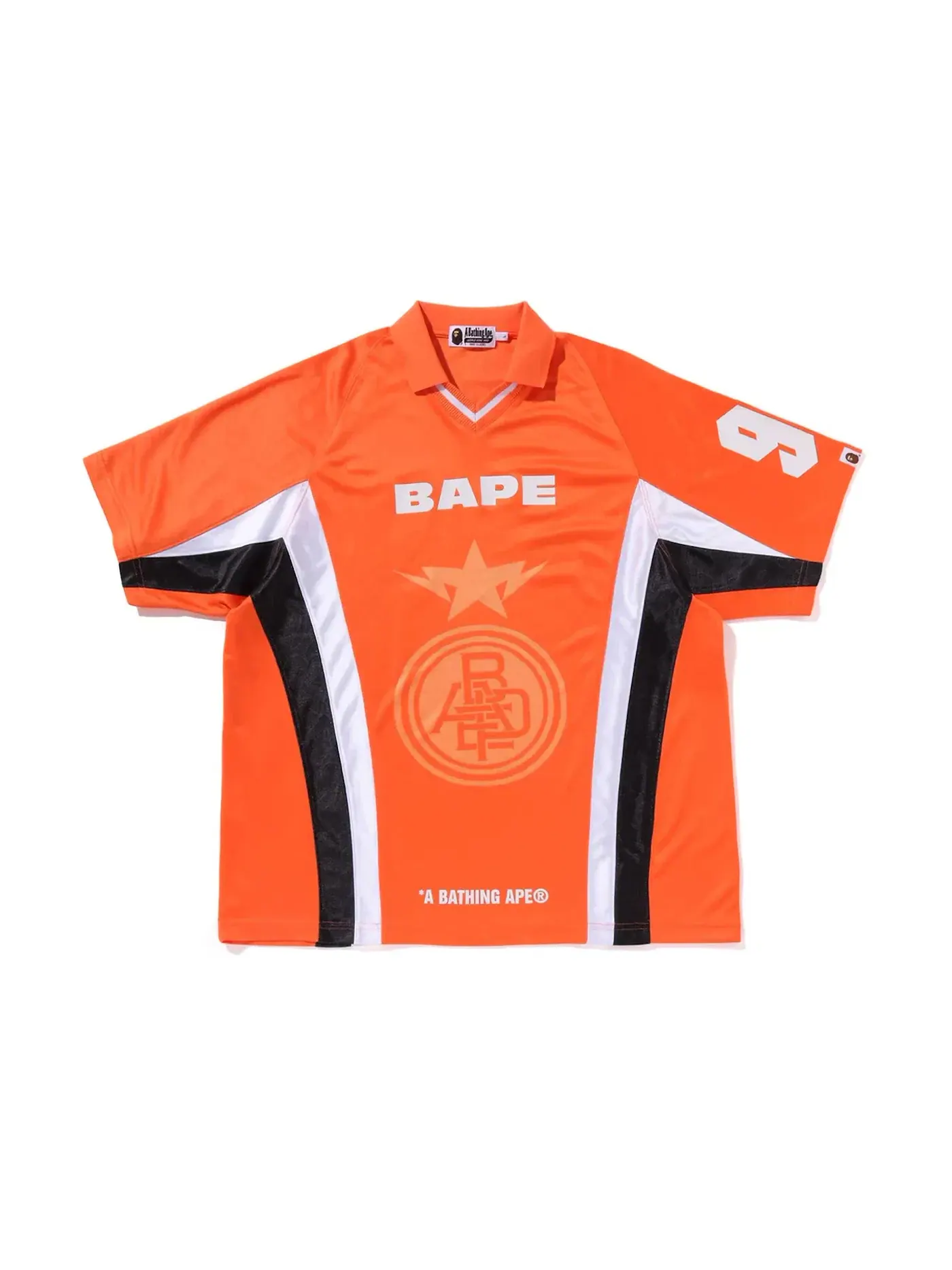 Детская футболка-джерси с принтом Multi Logo BAPE — изображение 1 из 2, оранжевый