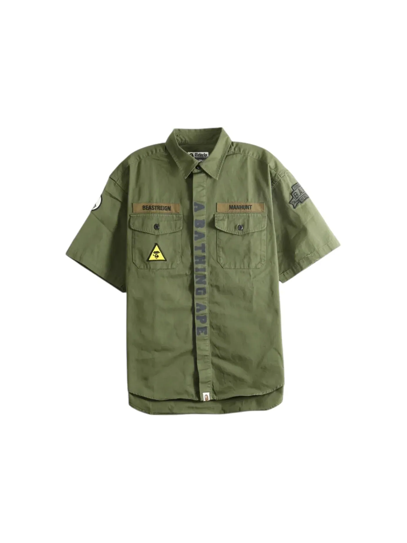 Мужская рубашка с коротким рукавом Multi Patch Cpo BAPE, Olived — изображение 1 из 1