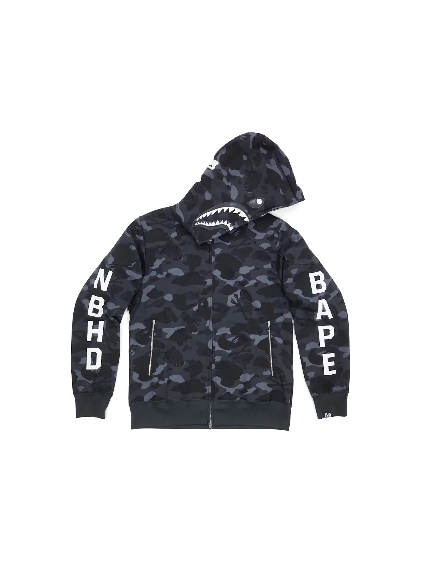 Мужской худи с камуфляжным принтом BAPE NBHD Camo Shark Hoodie BAPE — изображение 1 из 1, черный