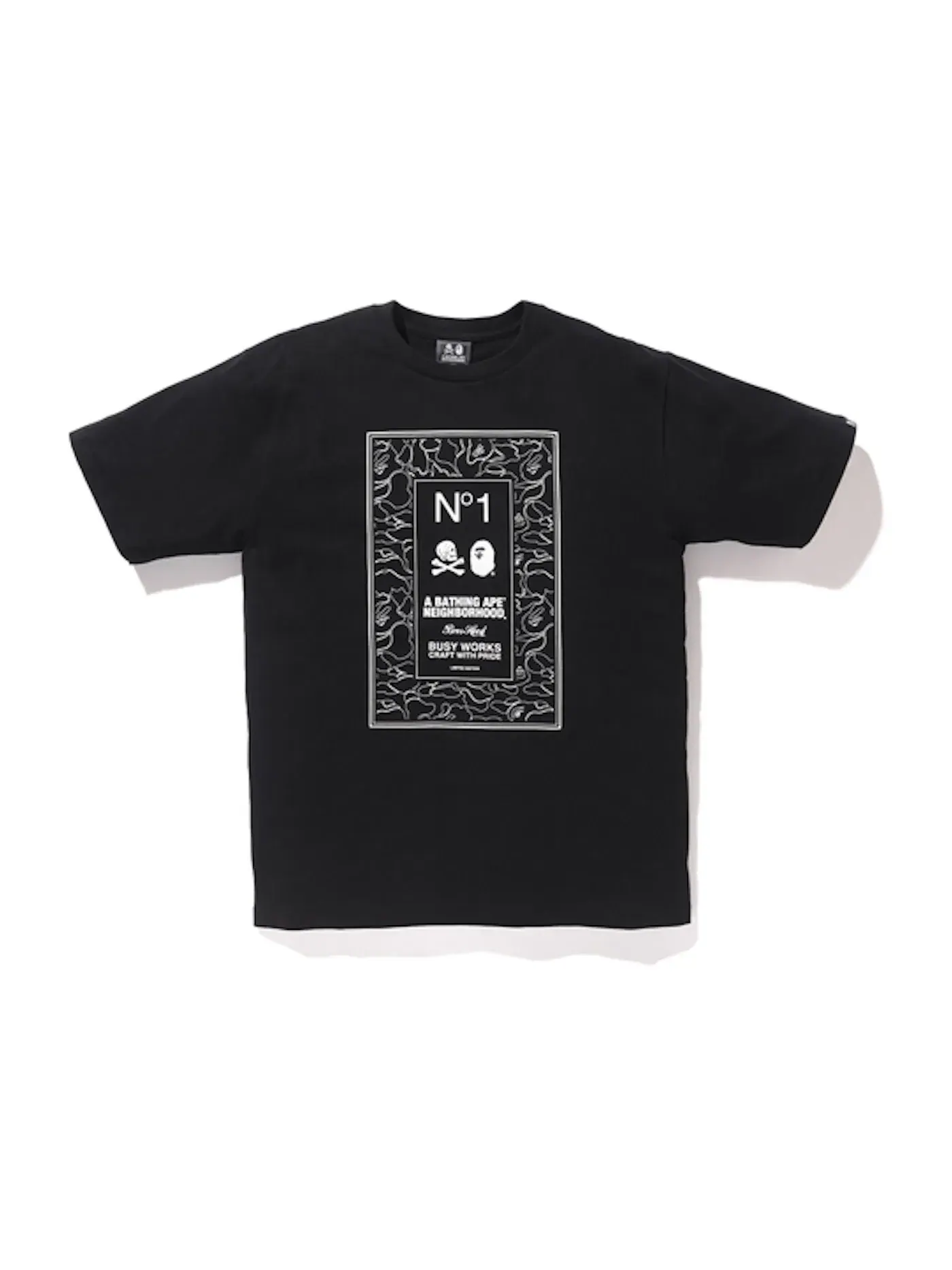 Мужская футболка с принтом BAPE 1 — изображение 1 из 4, черный