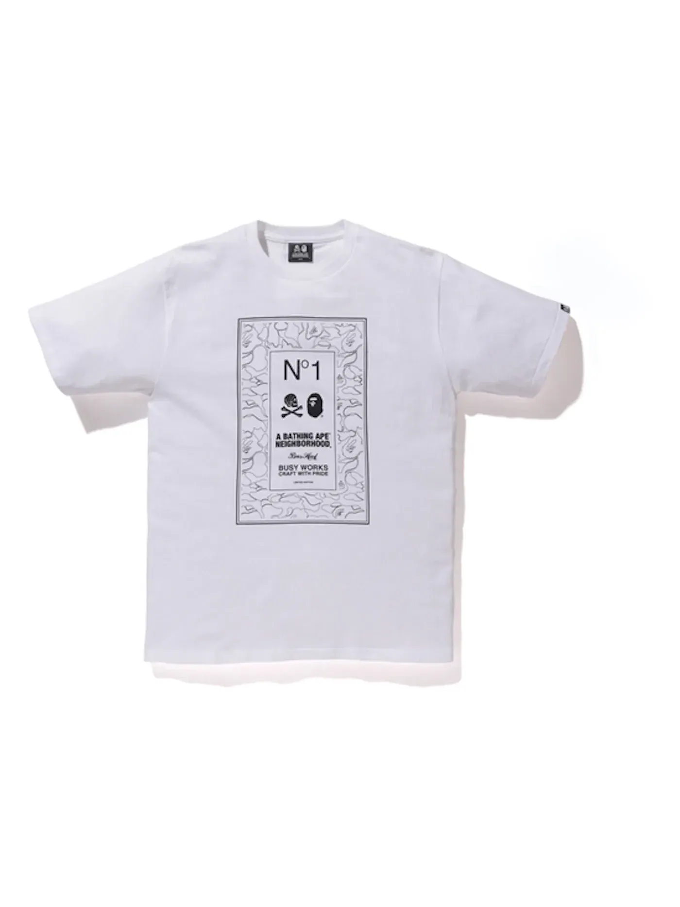 Мужская футболка с принтом 1 BAPE — изображение 1 из 4, белый