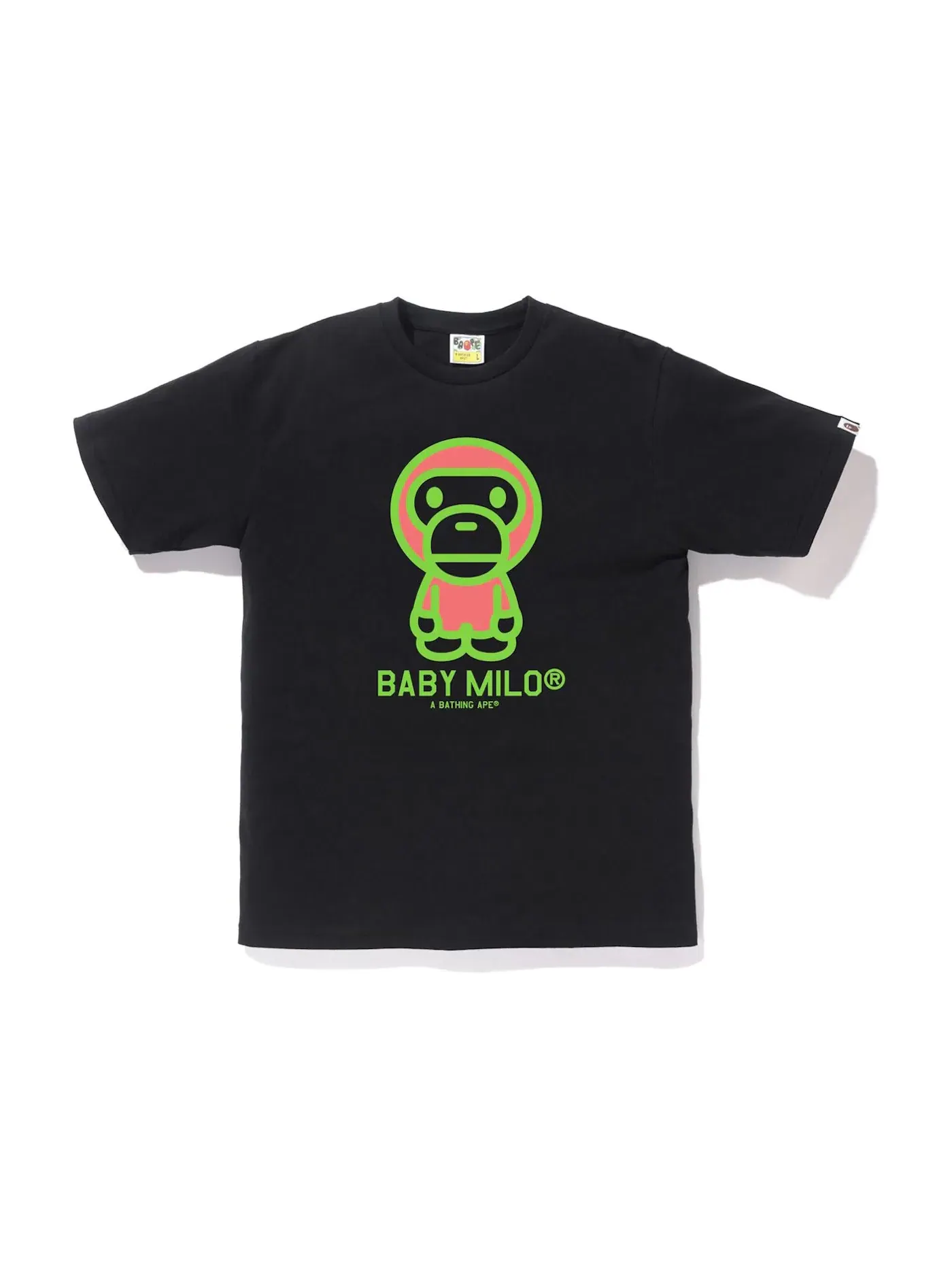 Мужская футболка с принтом BAPE Neon Baby Milo Tee BAPE — изображение 1 из 1, черный/желтый