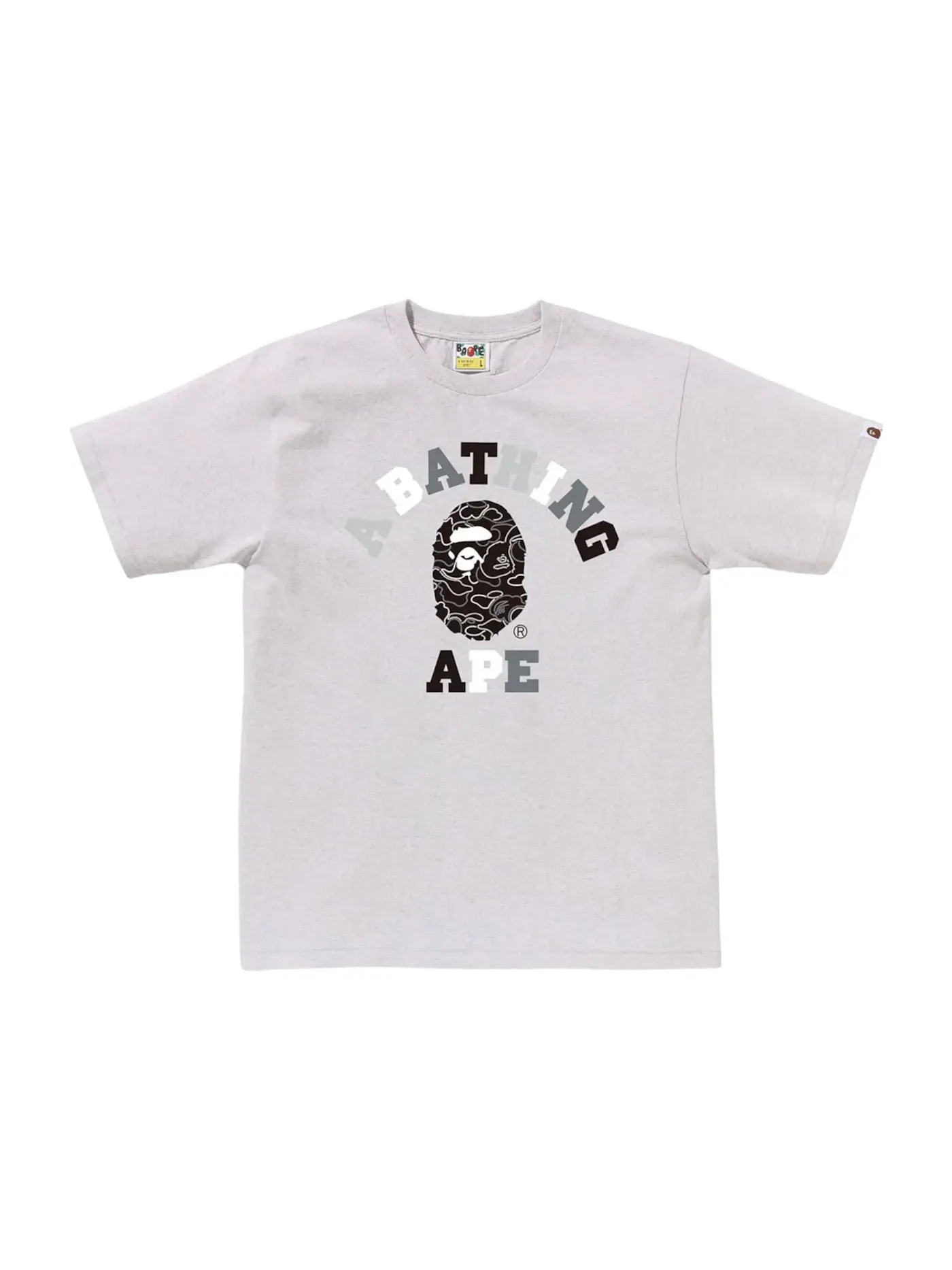 Мужская футболка Neon Camo College Tee BAPE — изображение 1 из 1, серый