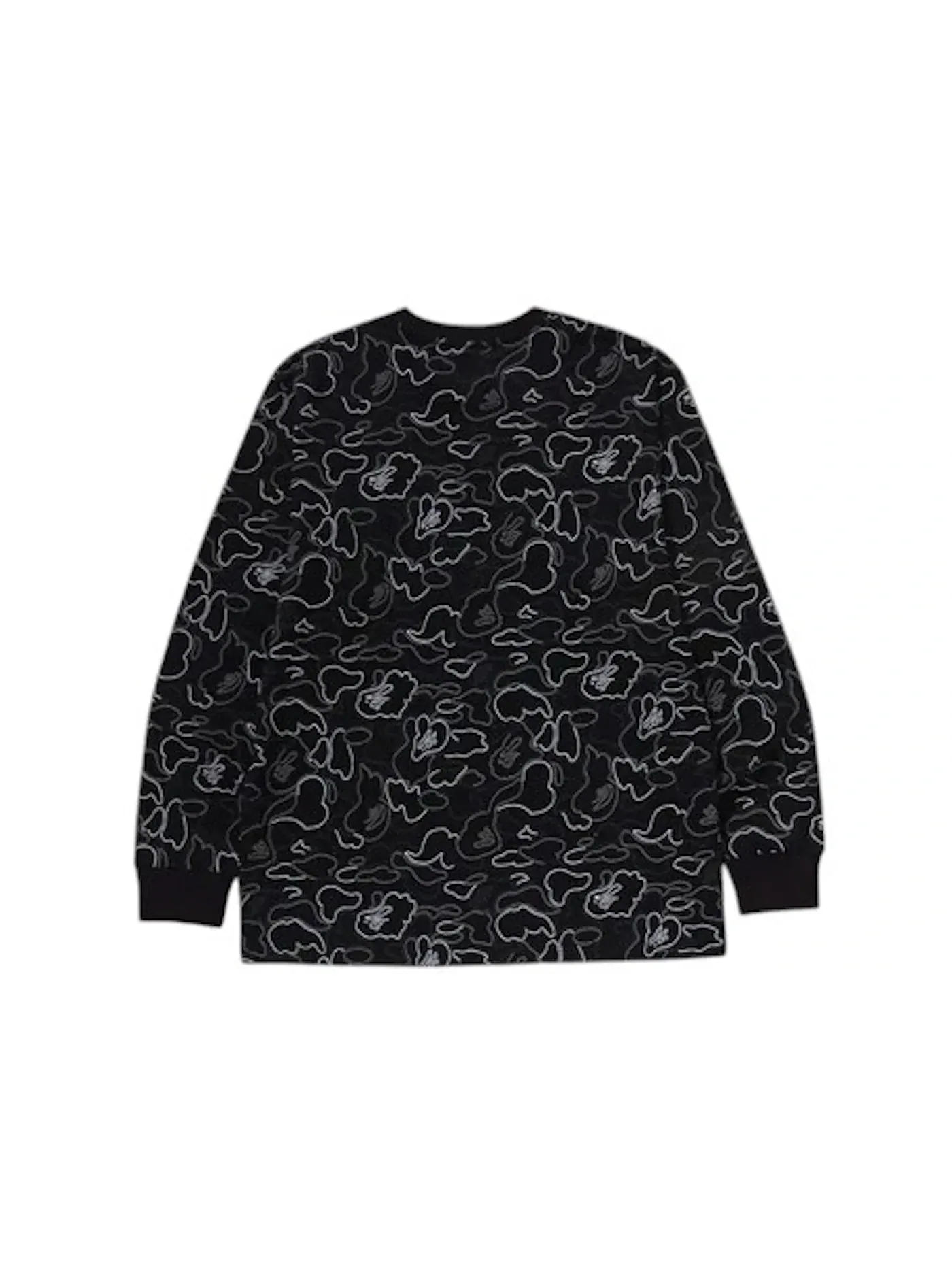 Мужская футболка с длинным рукавом с камуфляжным принтом BAPE Tee — изображение 2 из 2, черный