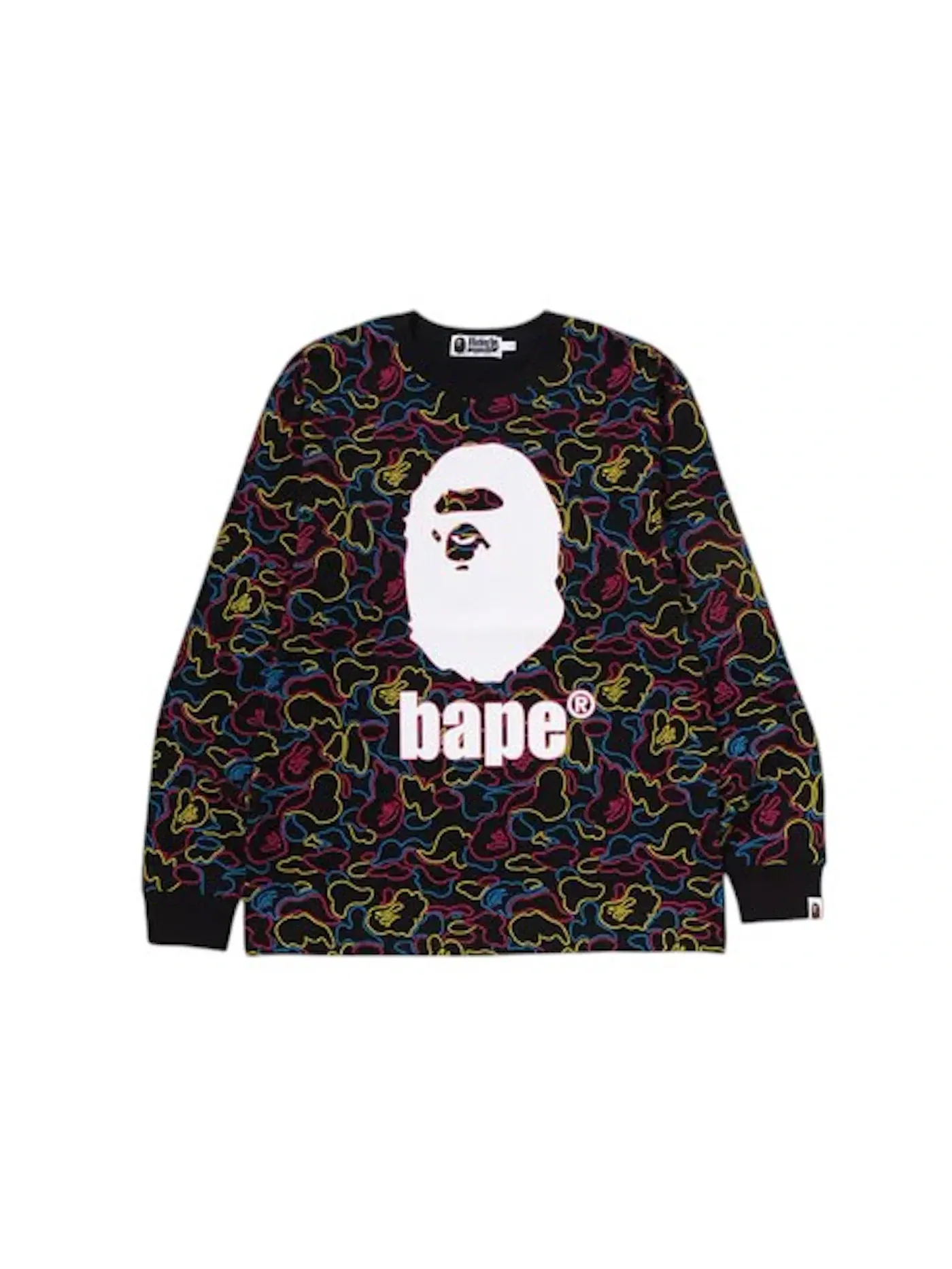 Мужская футболка с длинным рукавом с камуфляжным принтом BAPE — изображение 1 из 2, мульти