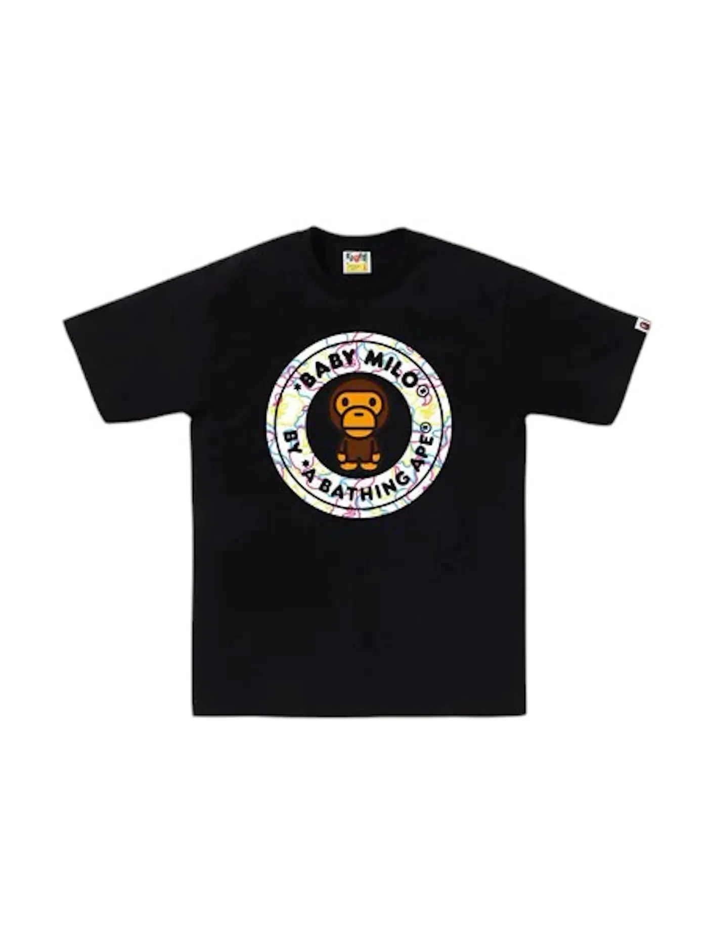 Мужская футболка с принтом BAPE Neon Camo Milo Busy Works Tee — изображение 1 из 1, черный