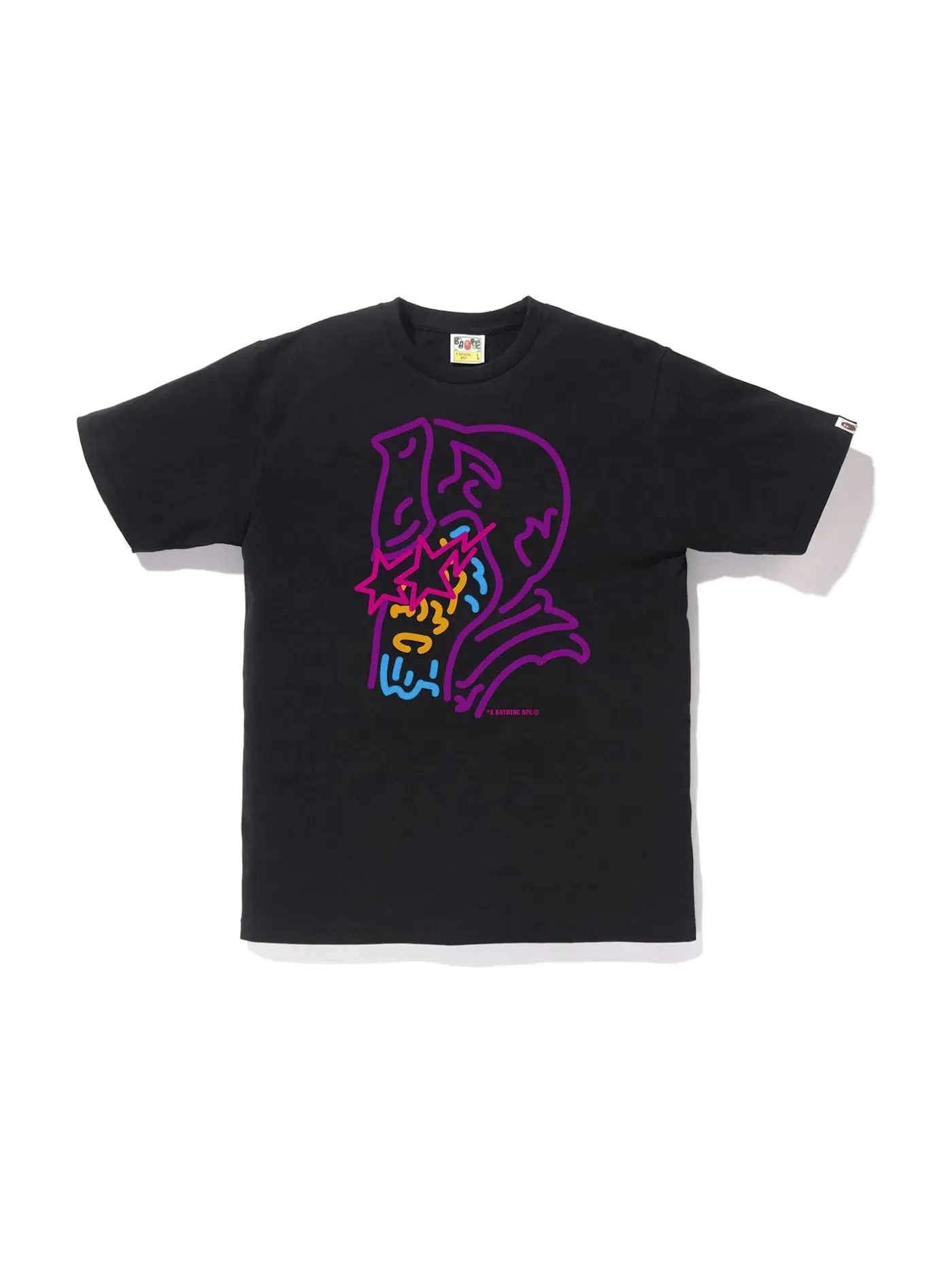 Мужская футболка с принтом Tee BAPE — изображение 1 из 1, черный