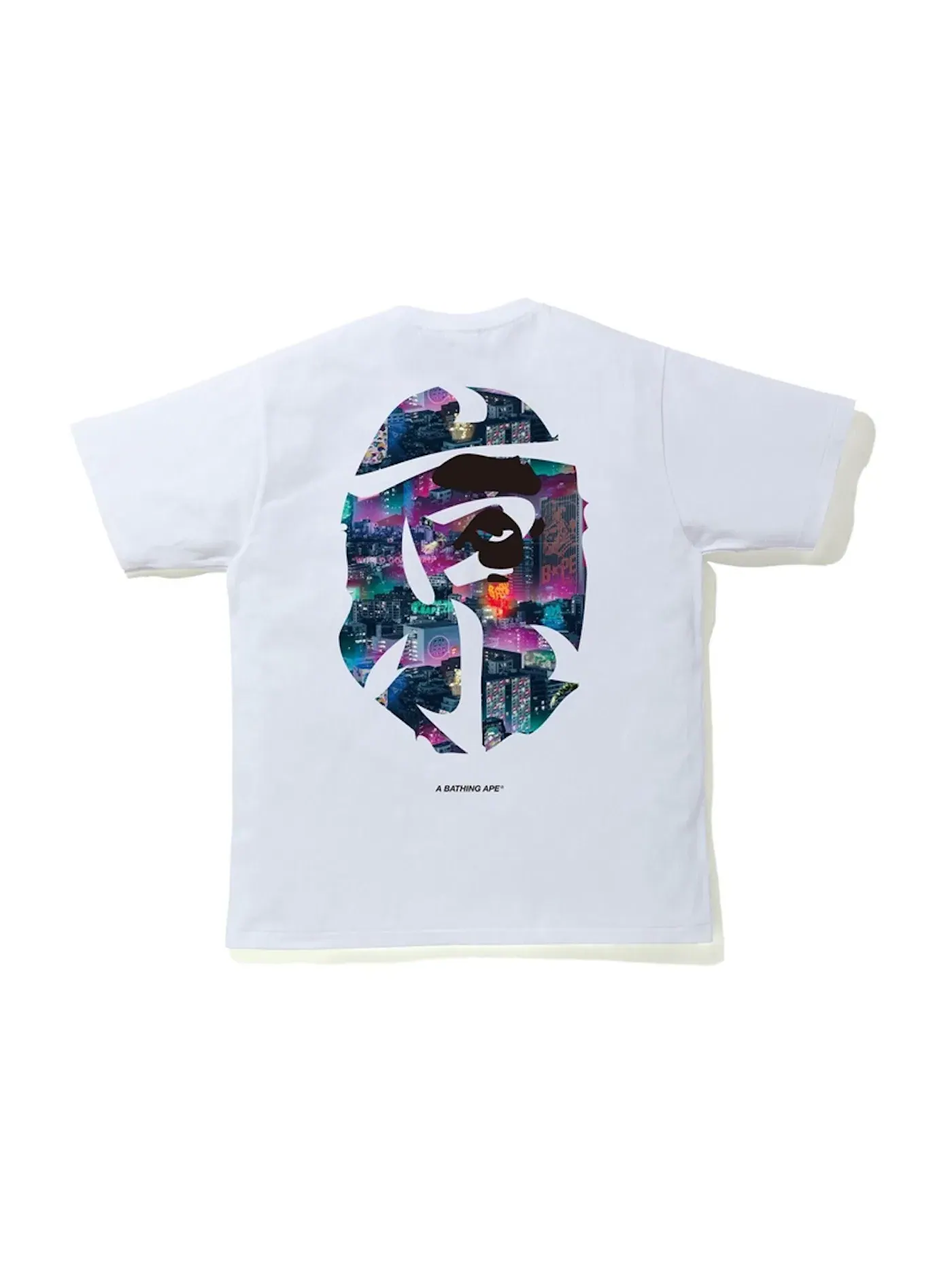Мужская футболка с принтом BAPE Neon Tokyo Kanji Tee BAPE — изображение 2 из 2, белый