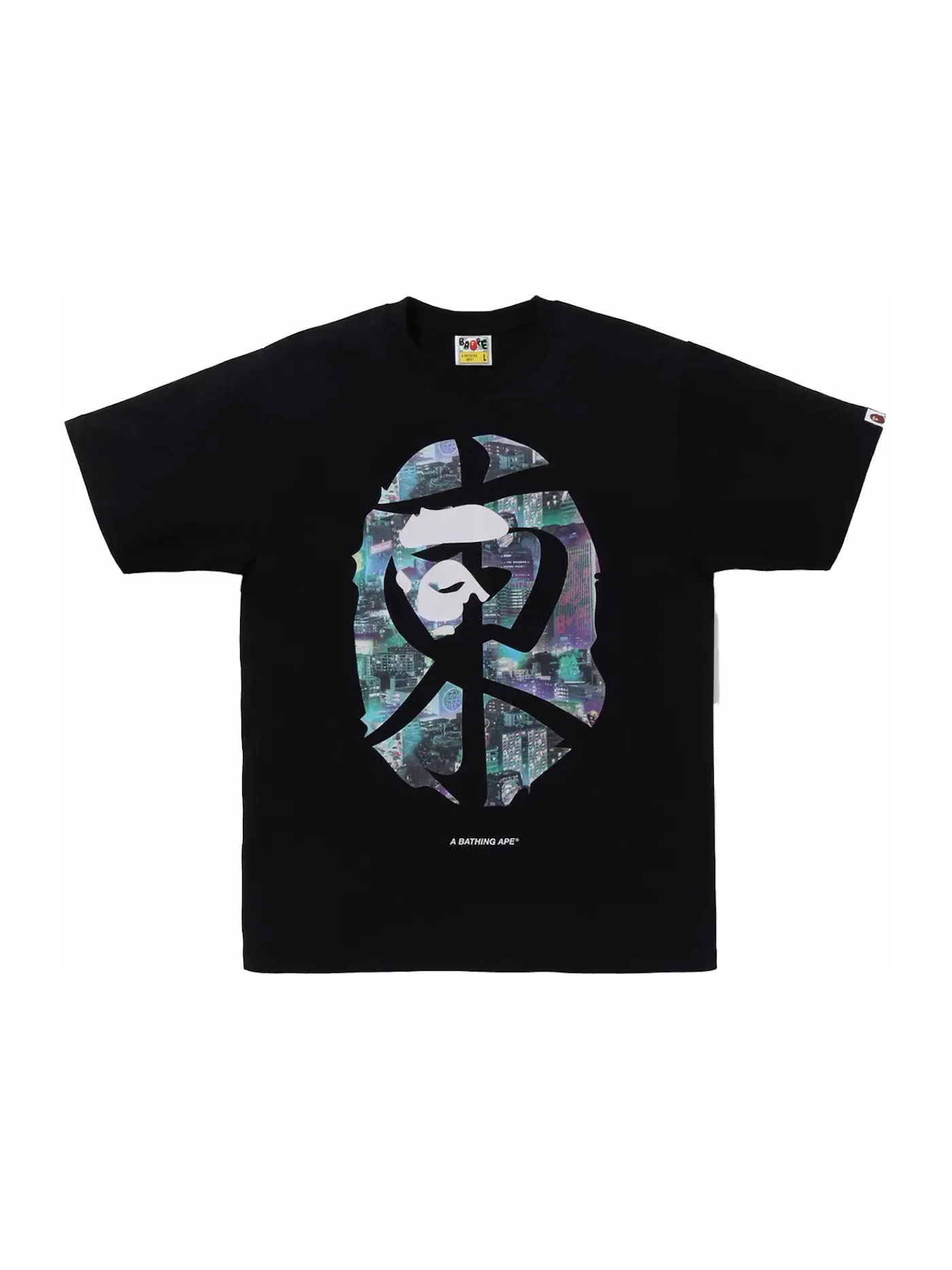 Мужская футболка с принтом BAPE Neon Tokyo Tee BAPE — изображение 1 из 2, черный