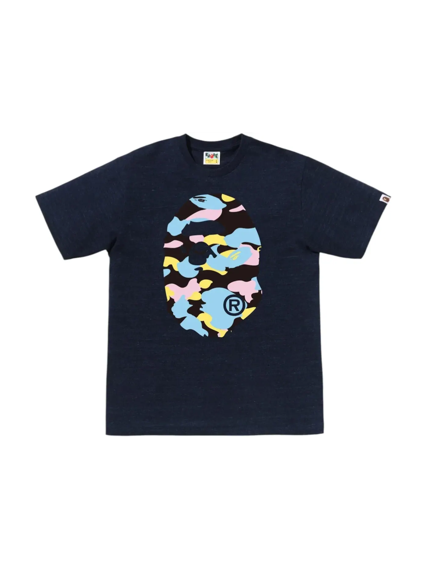 Мужская футболка с принтом BAPE Big Ape Head Tee BAPE — изображение 1 из 1, темно-синий
