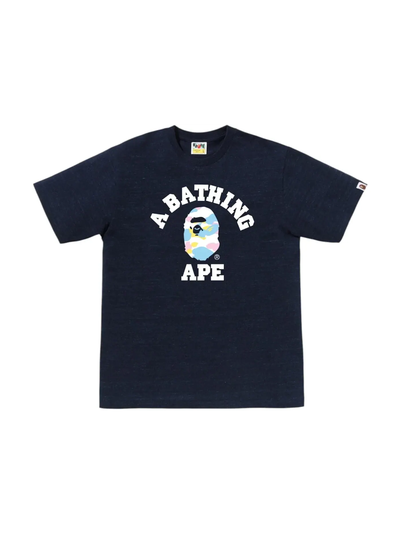 Мужская футболка с принтом BAPE New Multi Camo College Tee (SS26) BAPE — изображение 1 из 1, темно-синий