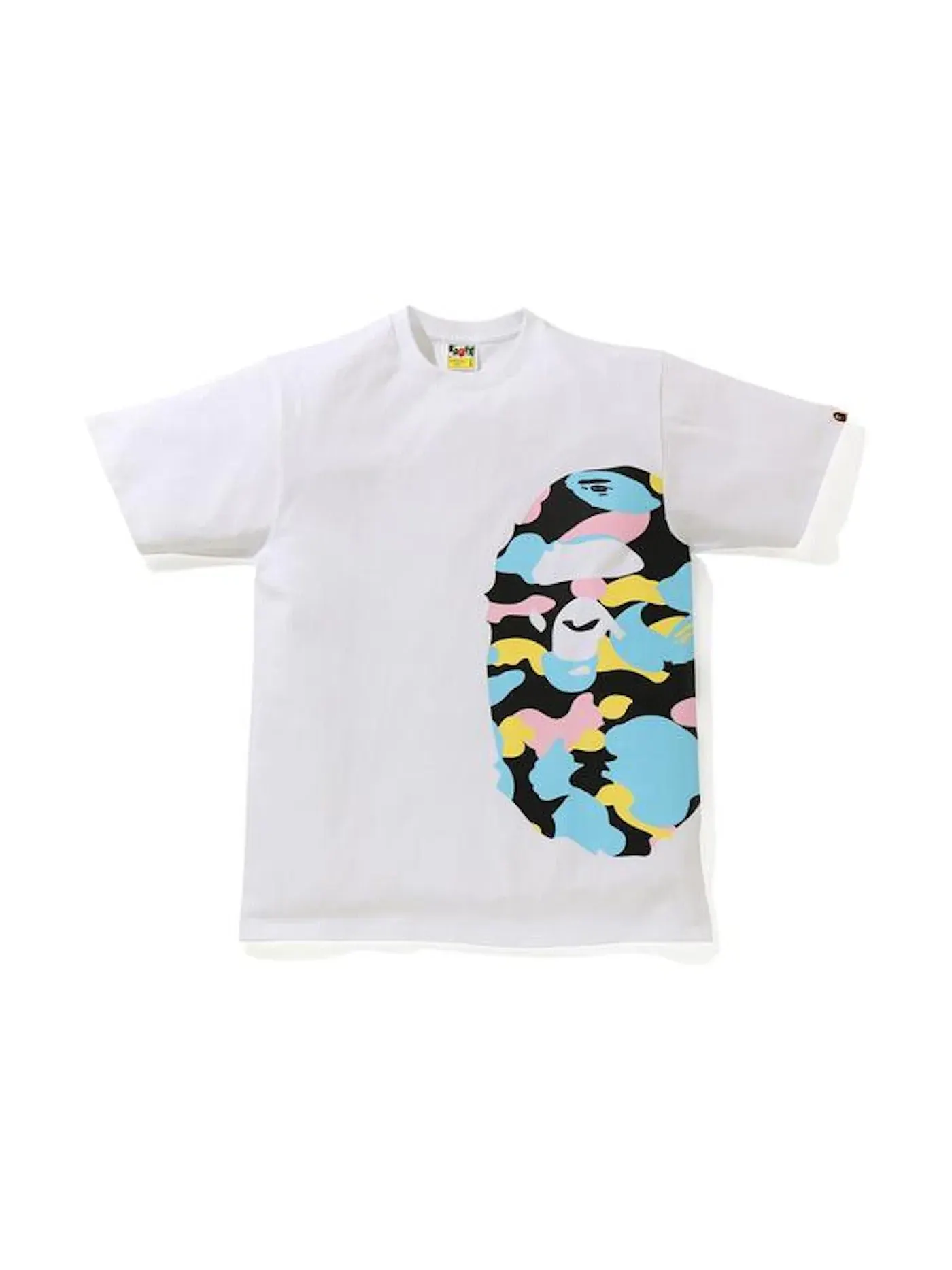 Мужская футболка с принтом BAPE New Multi Camo Side Big Ape Head Tee — изображение 1 из 2, белый