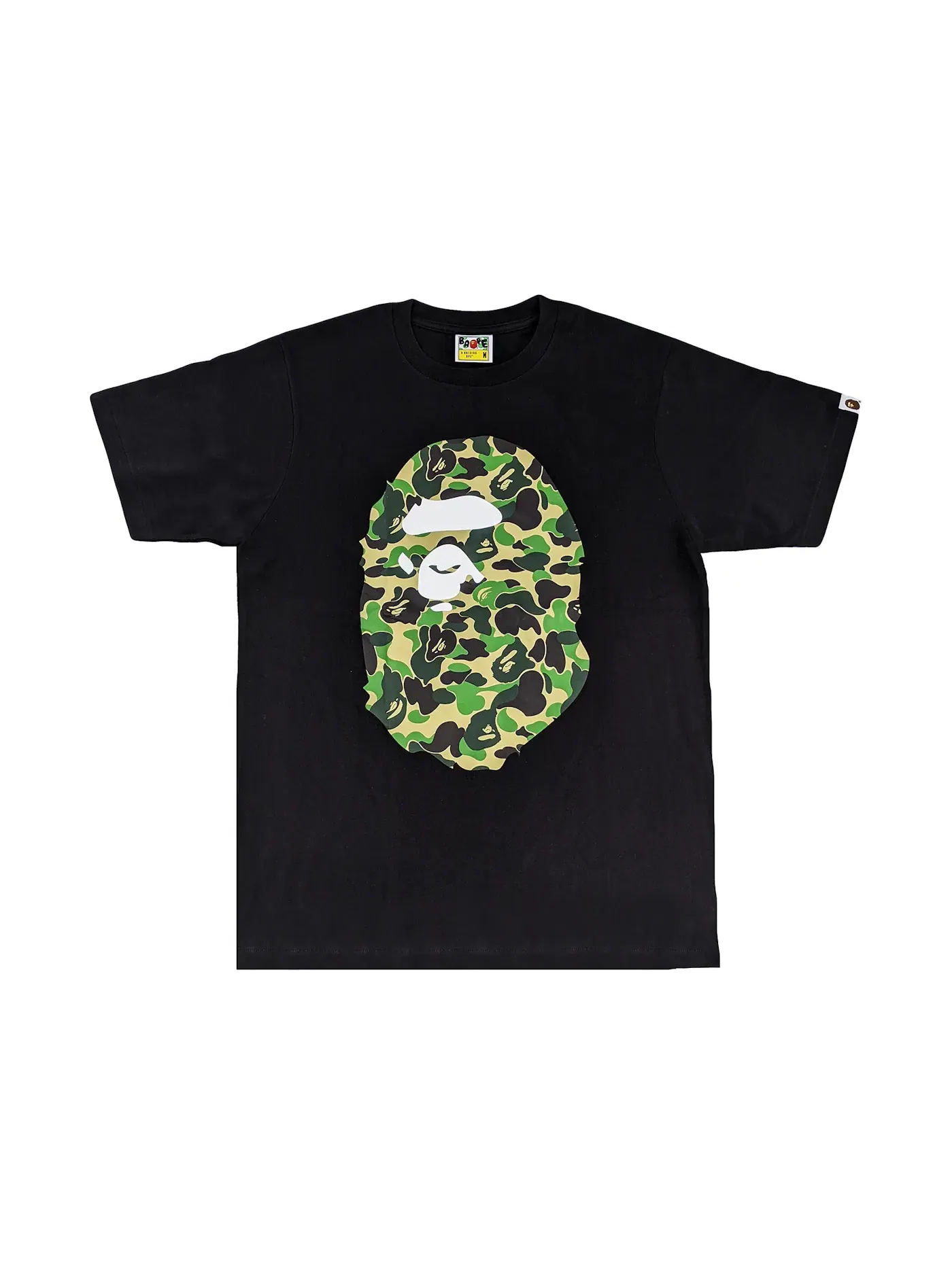 Мужская футболка с принтом BAPE New Year 2021 Premium Big Ape Head Tee BAPE — изображение 1 из 1, черный/зеленый