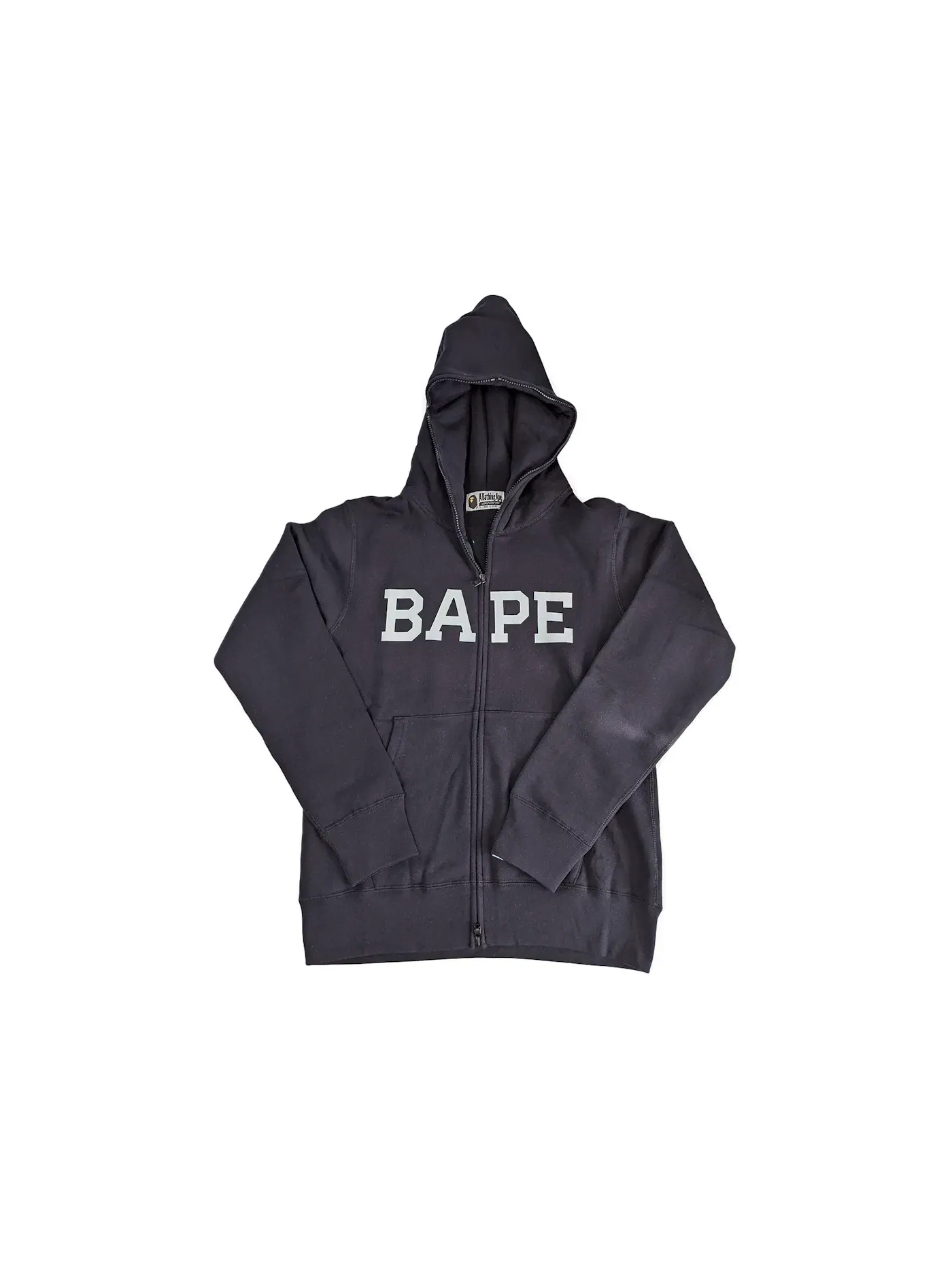 Мужская худи с принтом Premium Zip Hoodie BAPE — изображение 1 из 2, черный