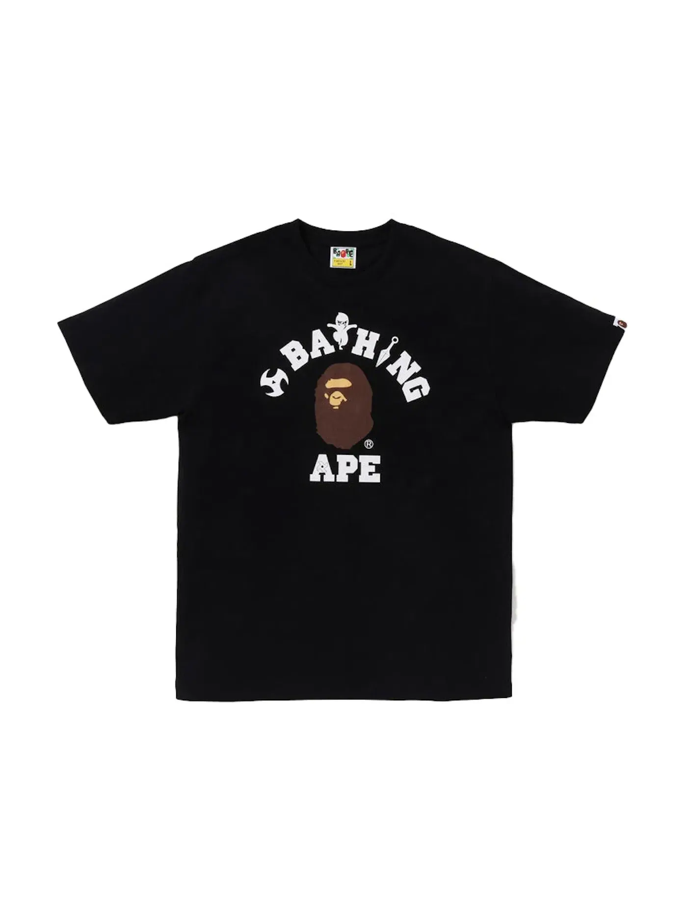 Мужская футболка с принтом BAPE Ninja College Tee BAPE — изображение 1 из 2, черный