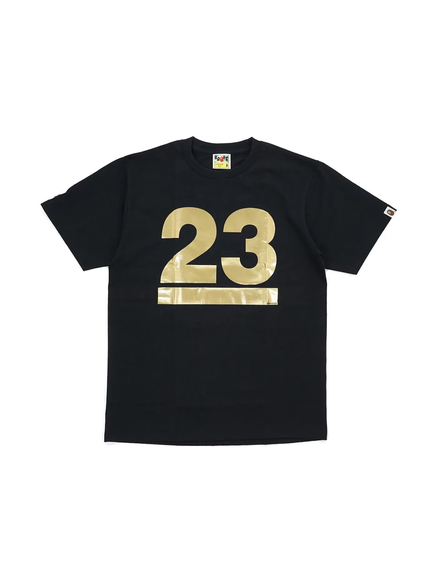 Мужская футболка с принтом Gold Foil Logo BAPE — изображение 1 из 2, черный