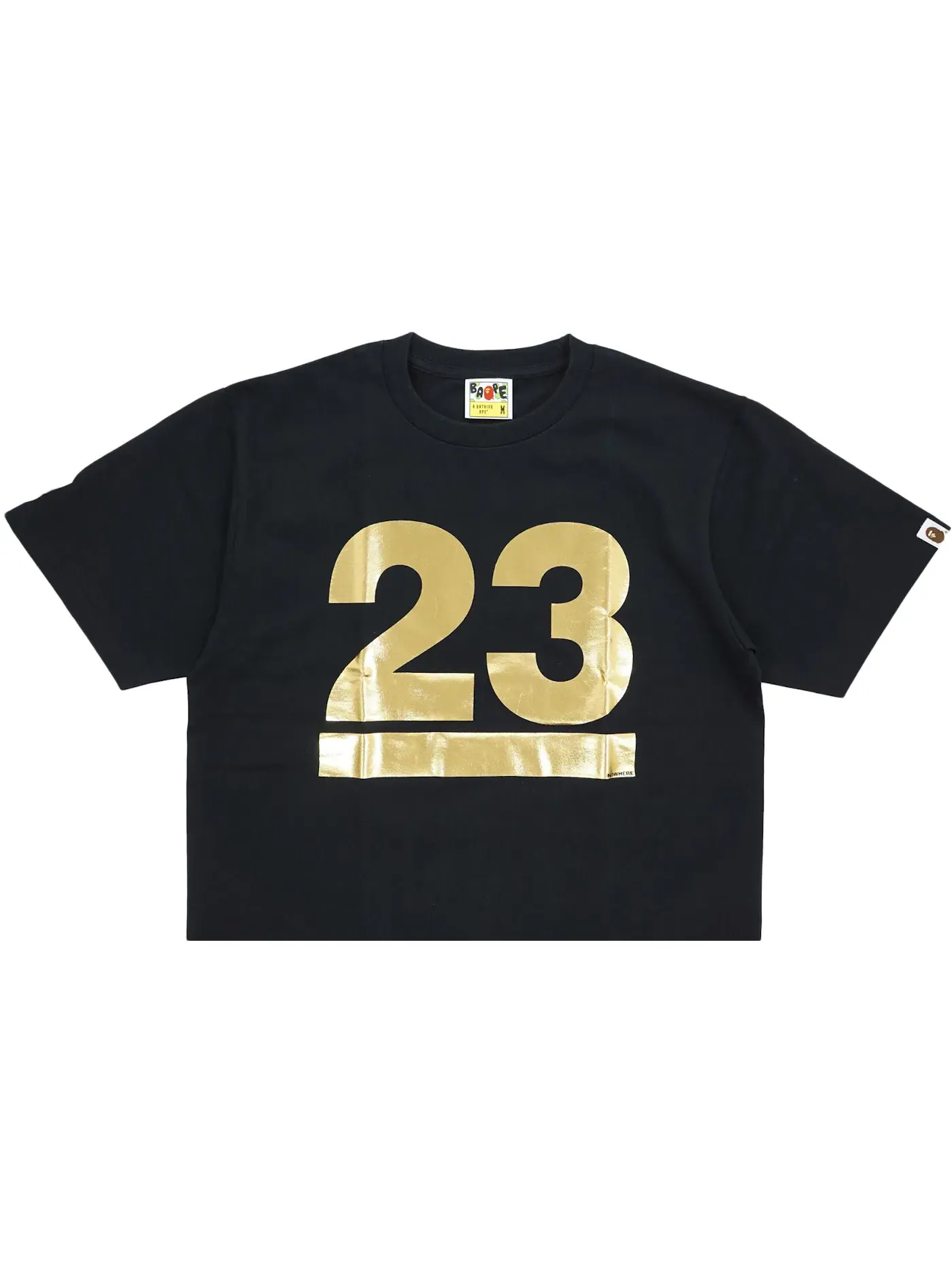 Мужская футболка с принтом Gold Foil Logo BAPE — изображение 2 из 2, черный