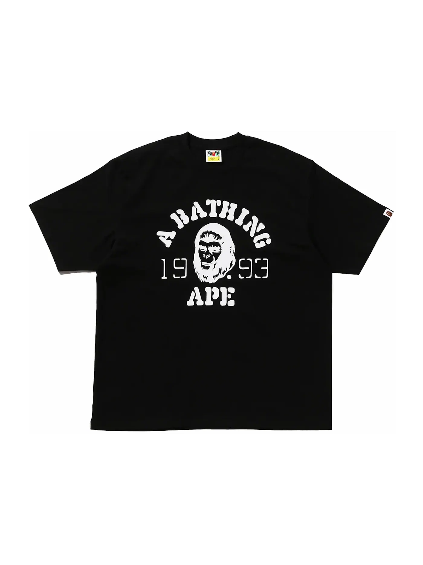 Мужская футболка свободного кроя BAPE OG Ape Head College Relaxed Fit Tee — изображение 1 из 2, черный