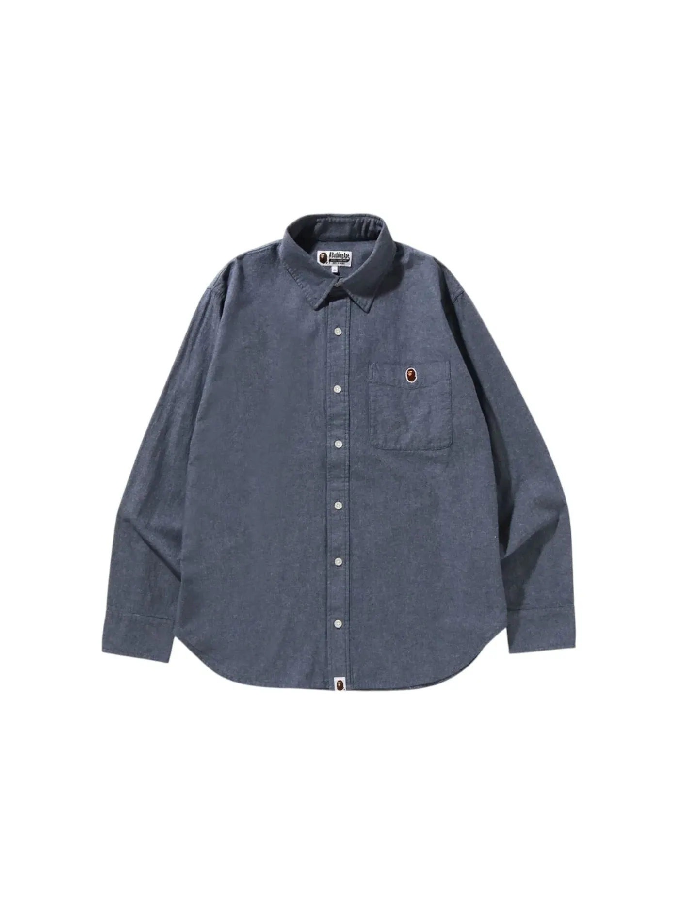 Мужская рубашка из шамбре с принтом One Point BAPE — изображение 1 из 2, светлый индиго