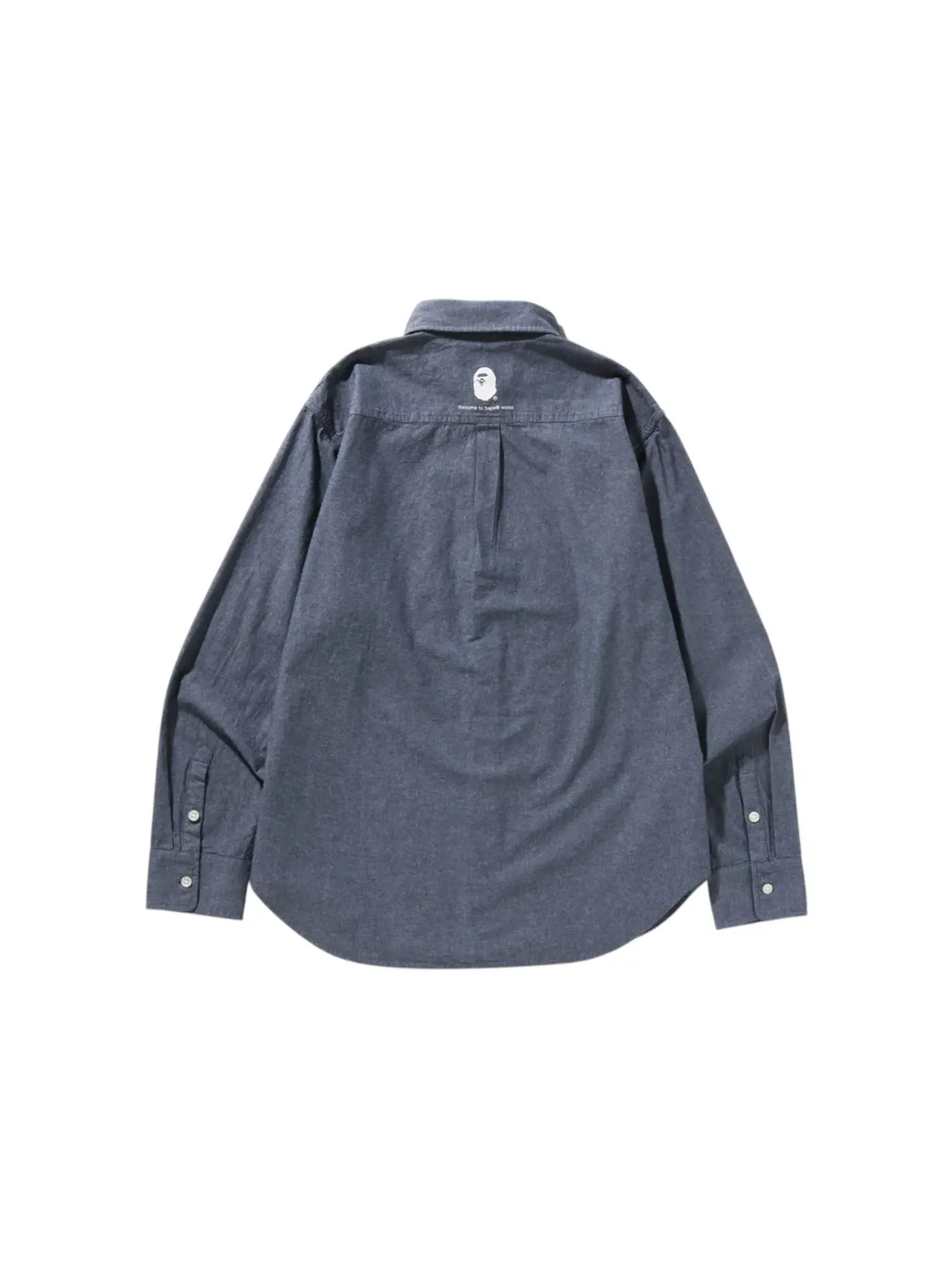 Мужская рубашка из шамбре с принтом One Point BAPE — изображение 2 из 2, светлый индиго