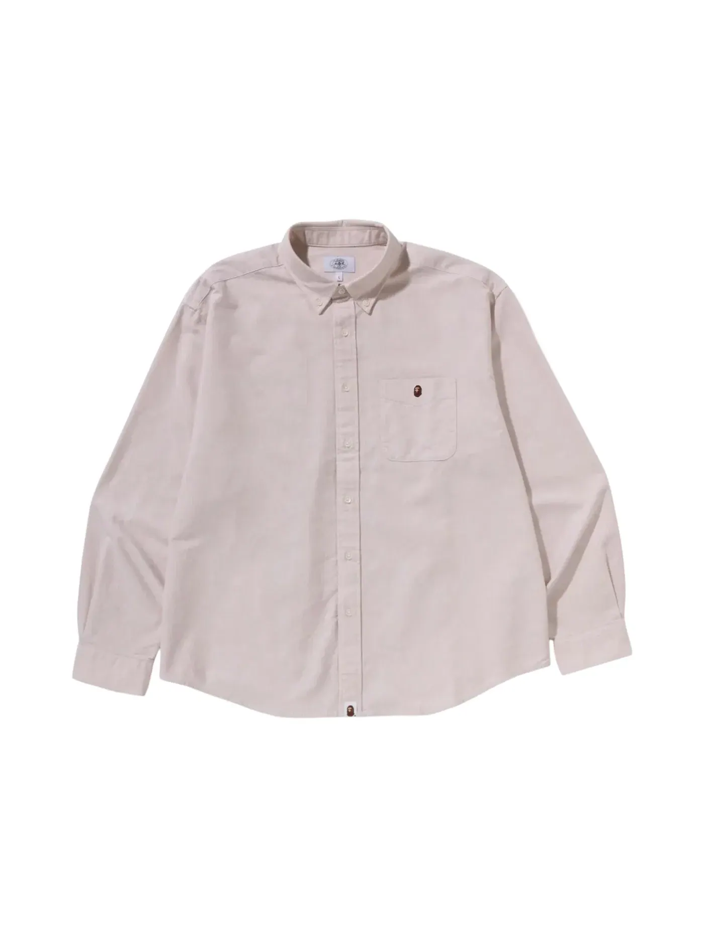 Мужская рубашка с длинным рукавом BAPE One Point Oxford — изображение 1 из 1, бежевый